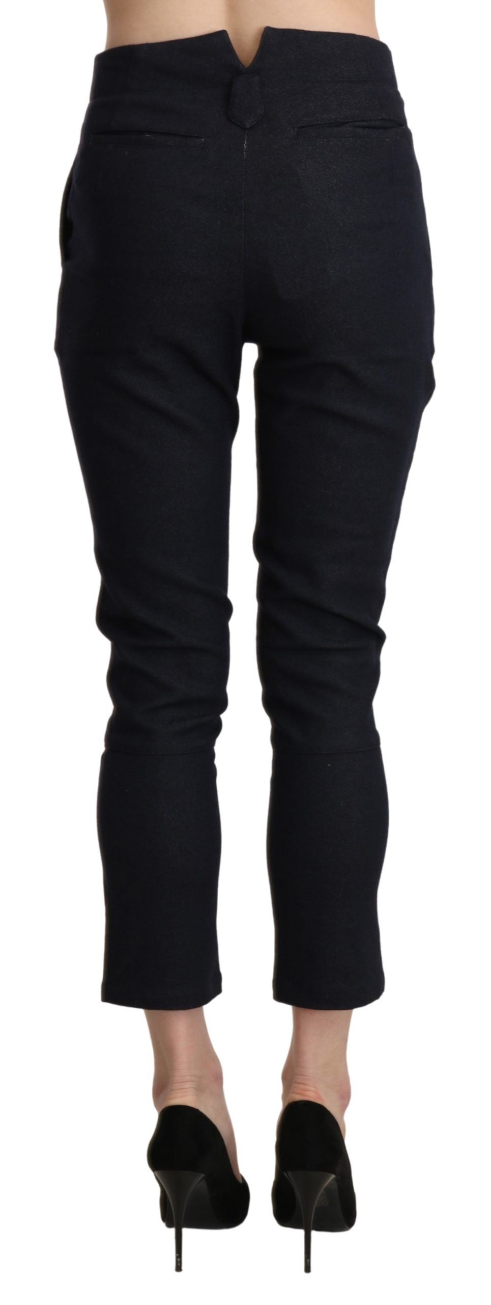 Chic High Waist Cropped Capri Pants - ventzia