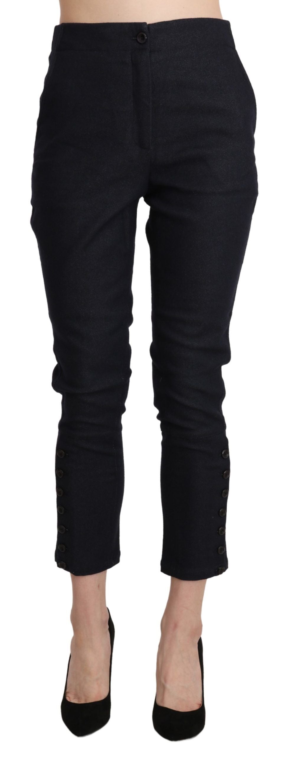 Chic High Waist Cropped Capri Pants - ventzia
