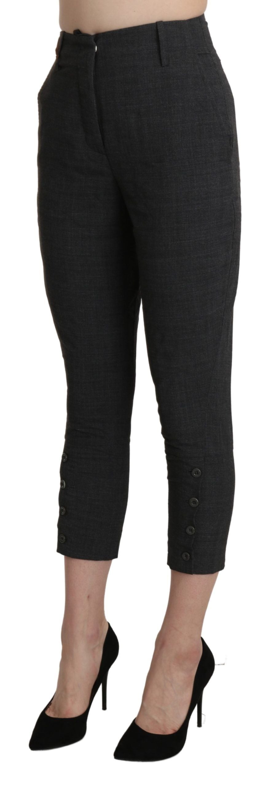 Chic High Waist Capri Cropped Pants - ventzia