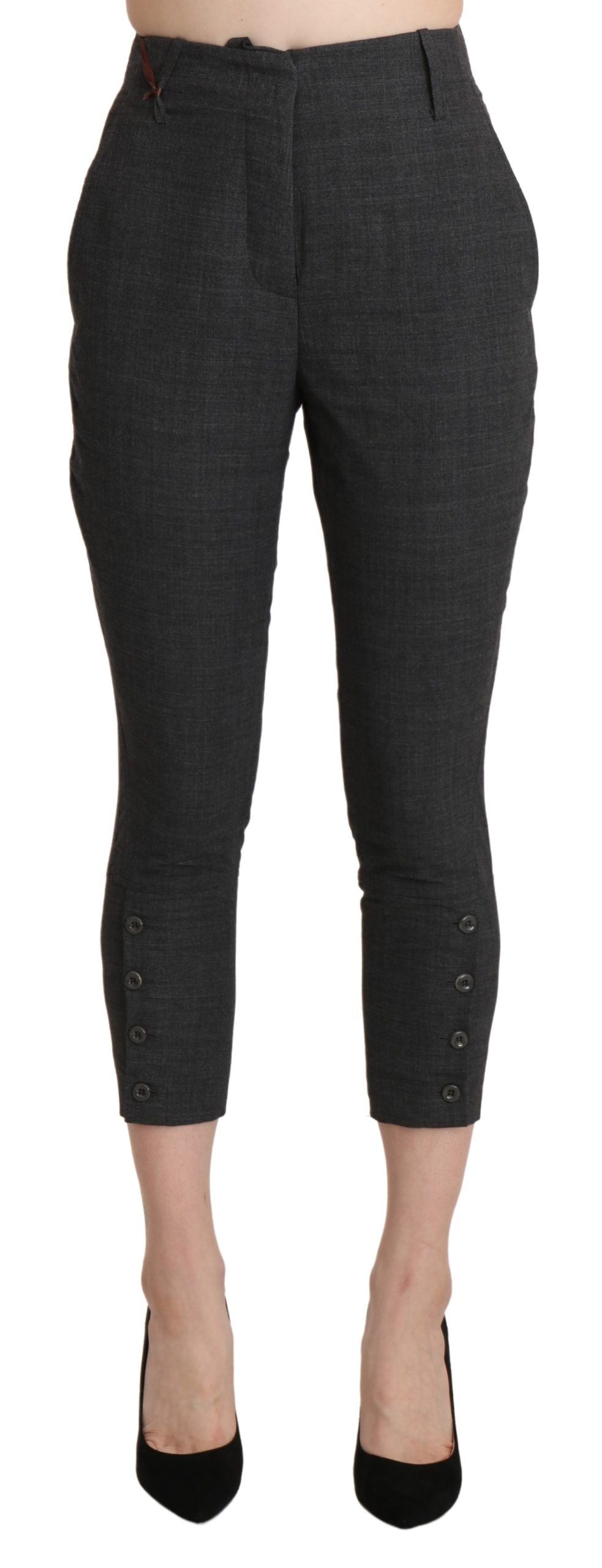 Chic High Waist Capri Cropped Pants - ventzia