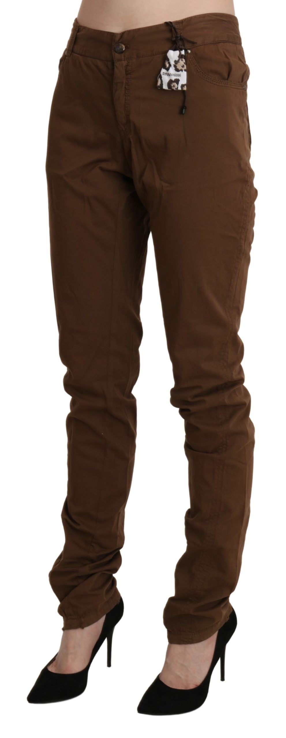 Chic High Waist Skinny Cotton Trousers - ventzia