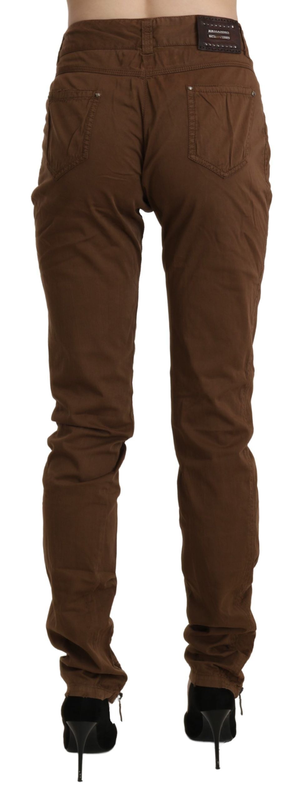 Chic High Waist Skinny Cotton Trousers - ventzia