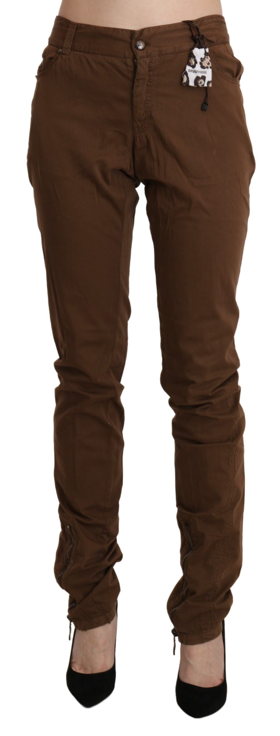 Chic High Waist Skinny Cotton Trousers - ventzia