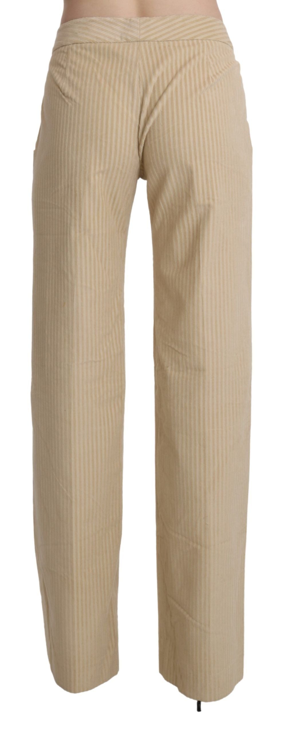 Chic Beige High-Waist Wide Leg Pants - ventzia