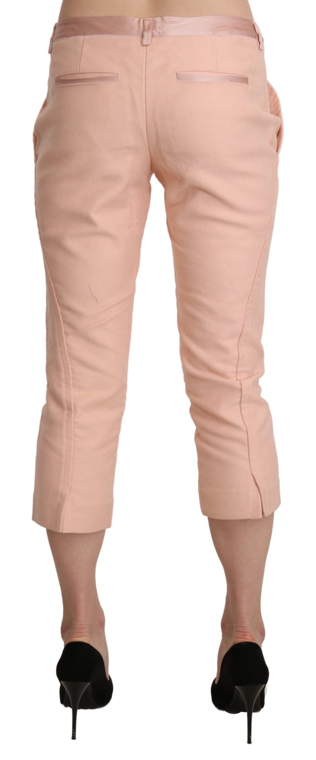 Chic Pink Skinny Capri Pants - ventzia
