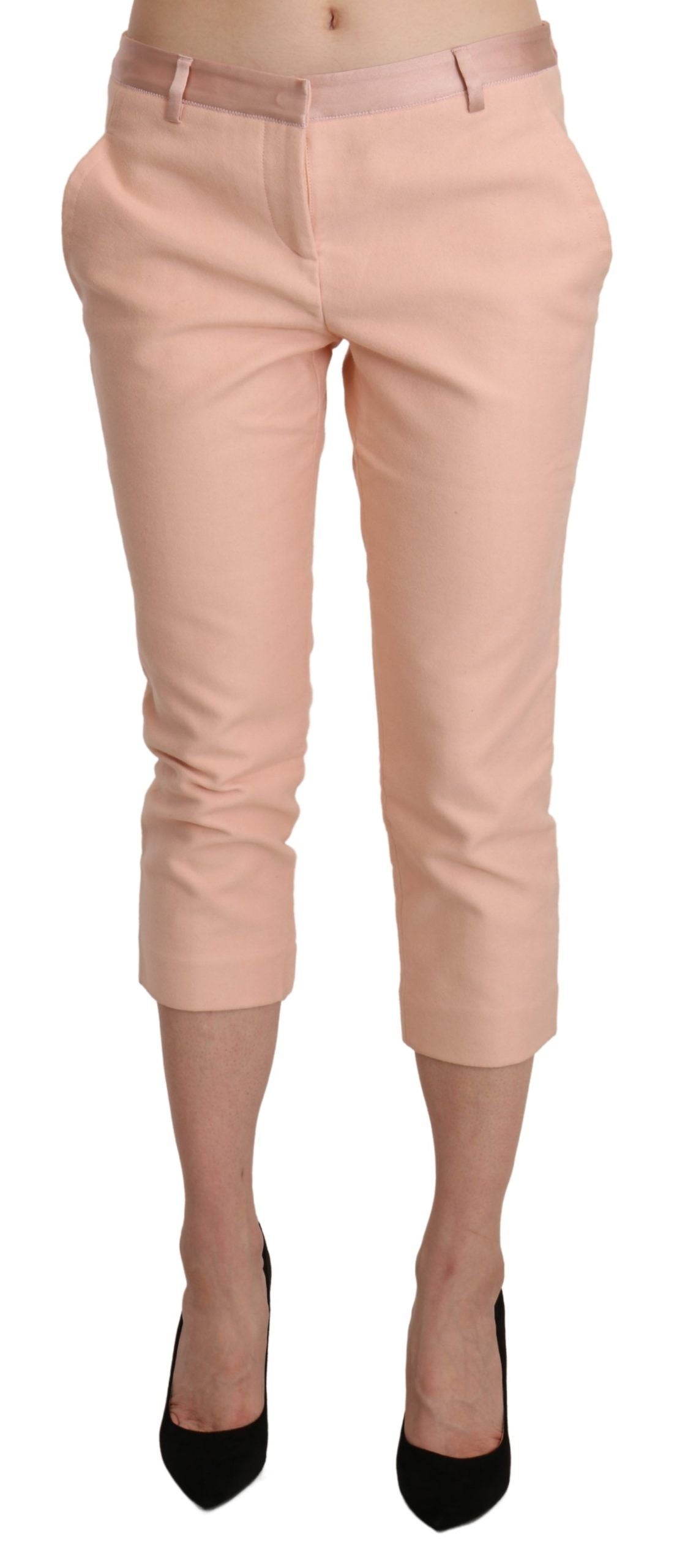 Chic Pink Skinny Capri Pants - ventzia