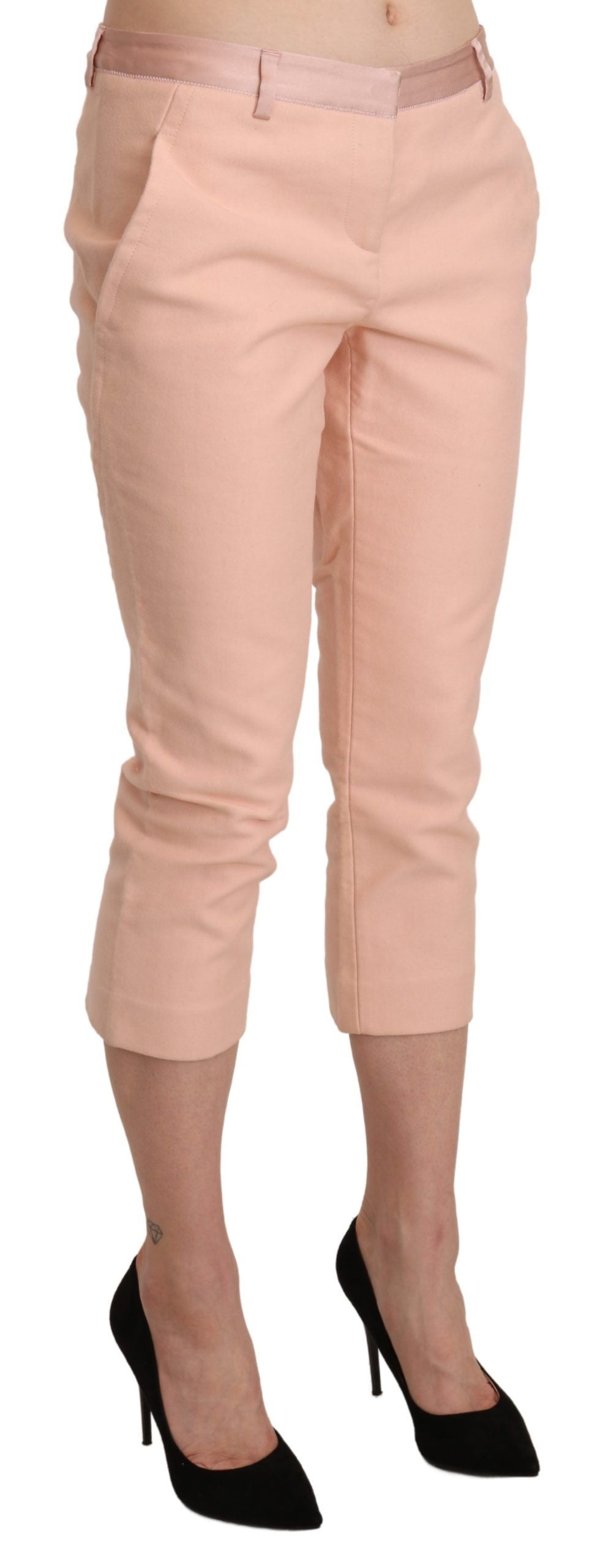 Chic Pink Skinny Capri Pants - ventzia