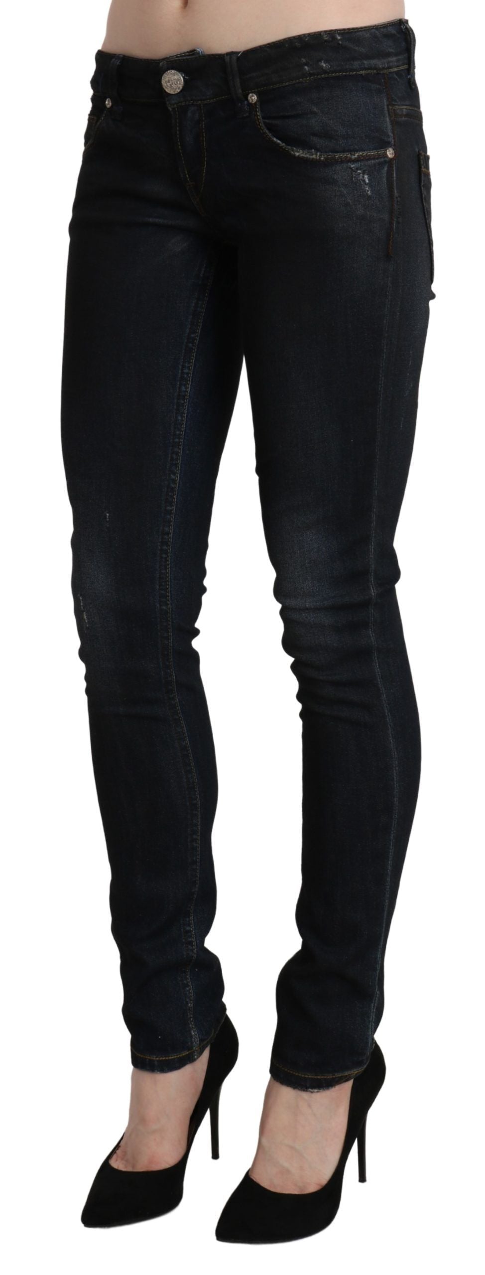 Sleek Black Washed Skinny Jeans - ventzia