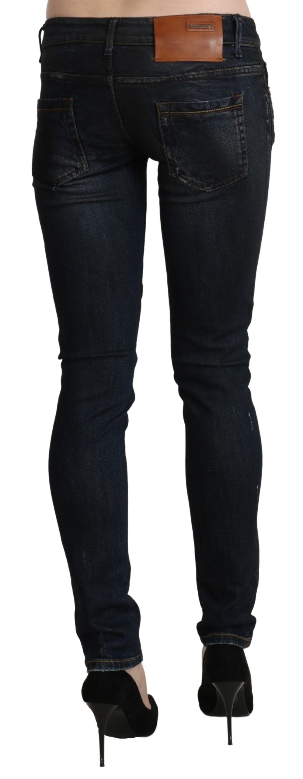 Sleek Black Washed Skinny Jeans - ventzia