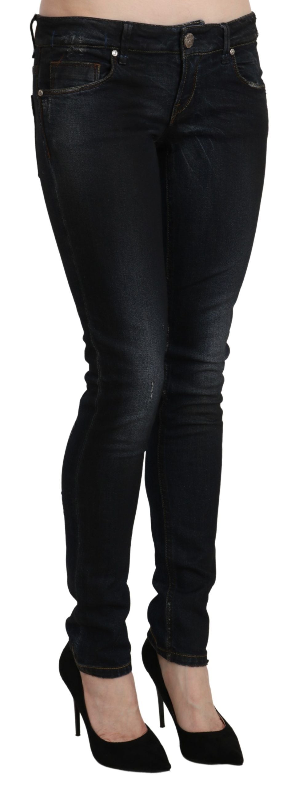Sleek Black Washed Skinny Jeans - ventzia