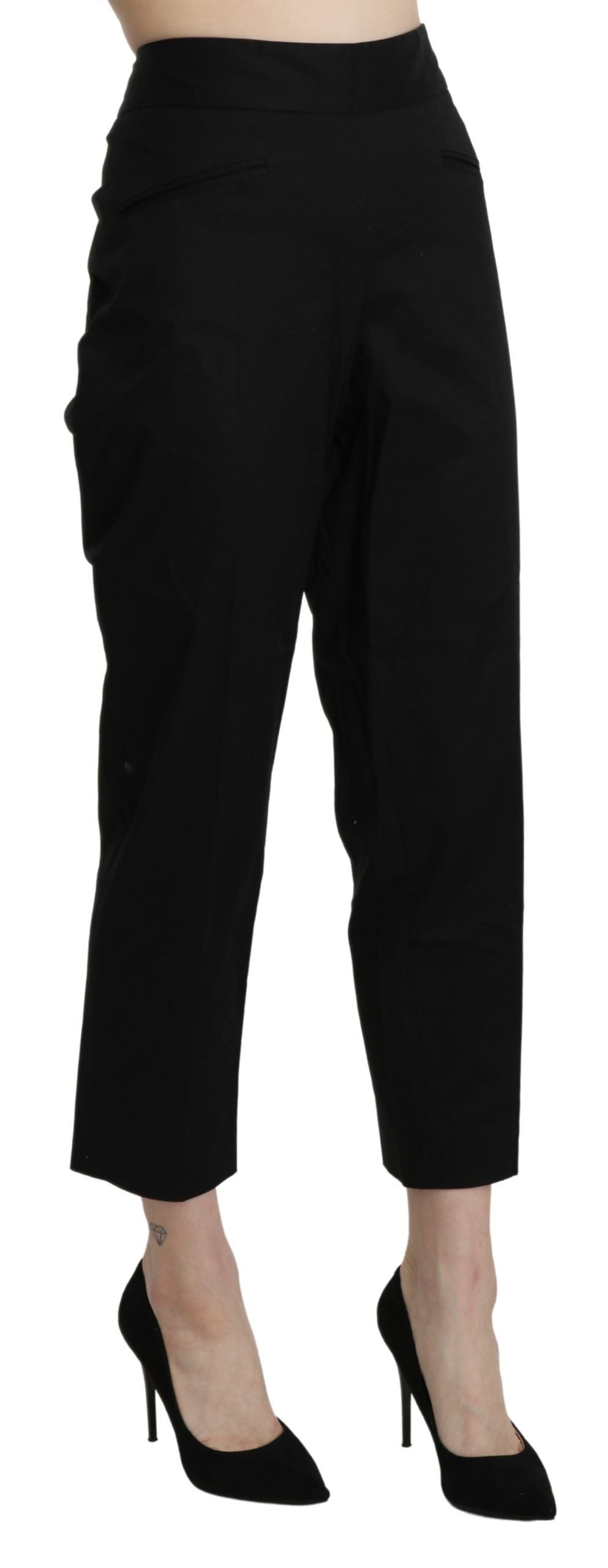 Elegant High Waist Cropped Pants - ventzia