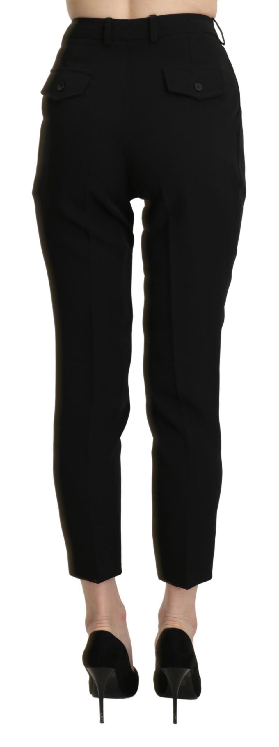 Chic High Waist Skinny Cropped Trousers - ventzia