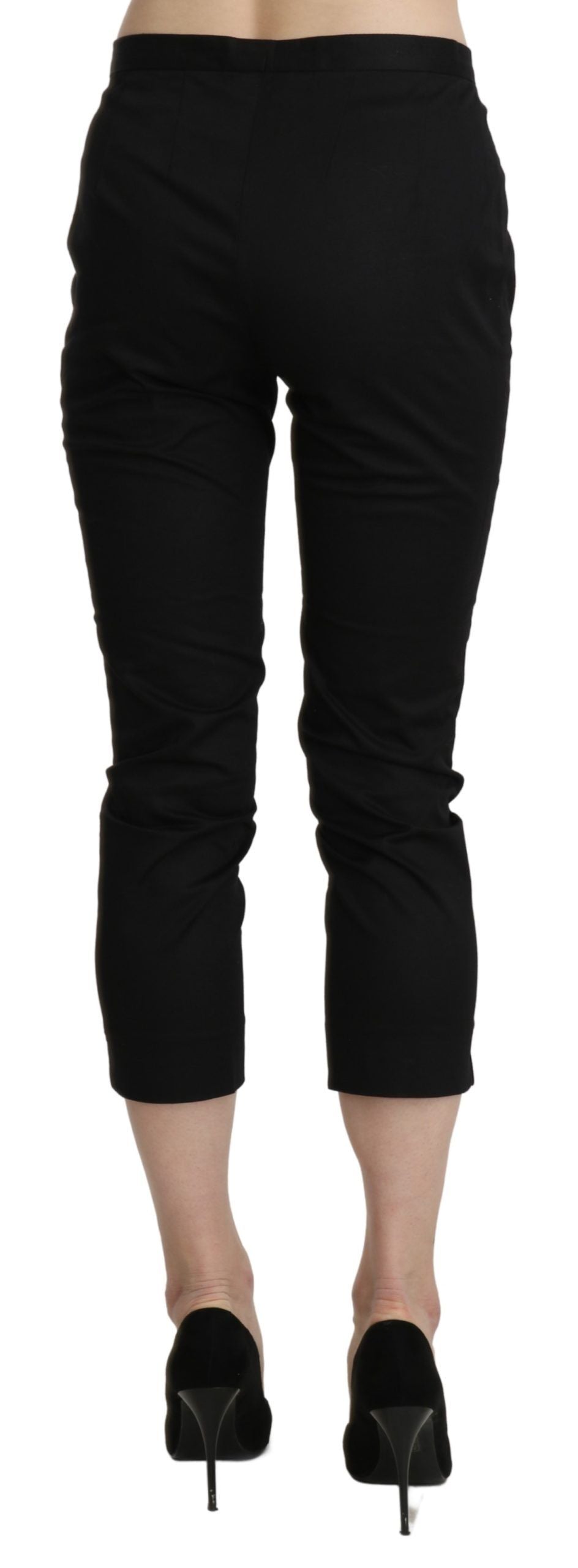 Elegant High Waist Skinny Cropped Pants - ventzia