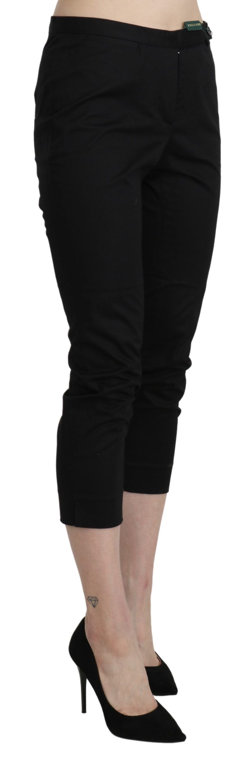 Elegant High Waist Skinny Cropped Pants - ventzia