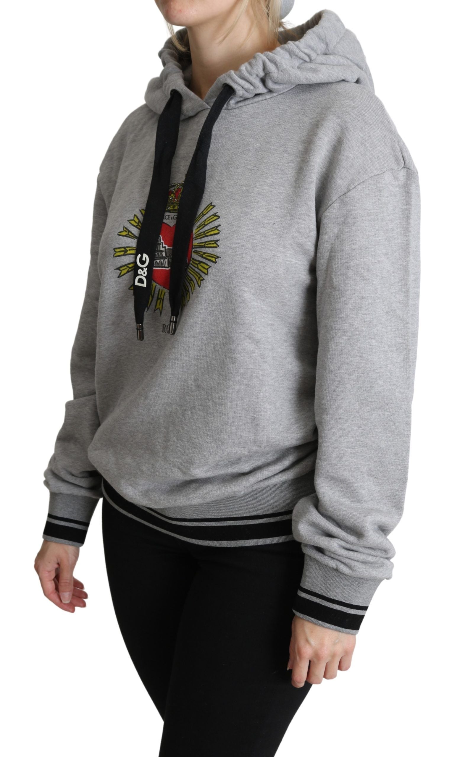 Exclusive Hooded Gray Cotton Sweater - ventzia