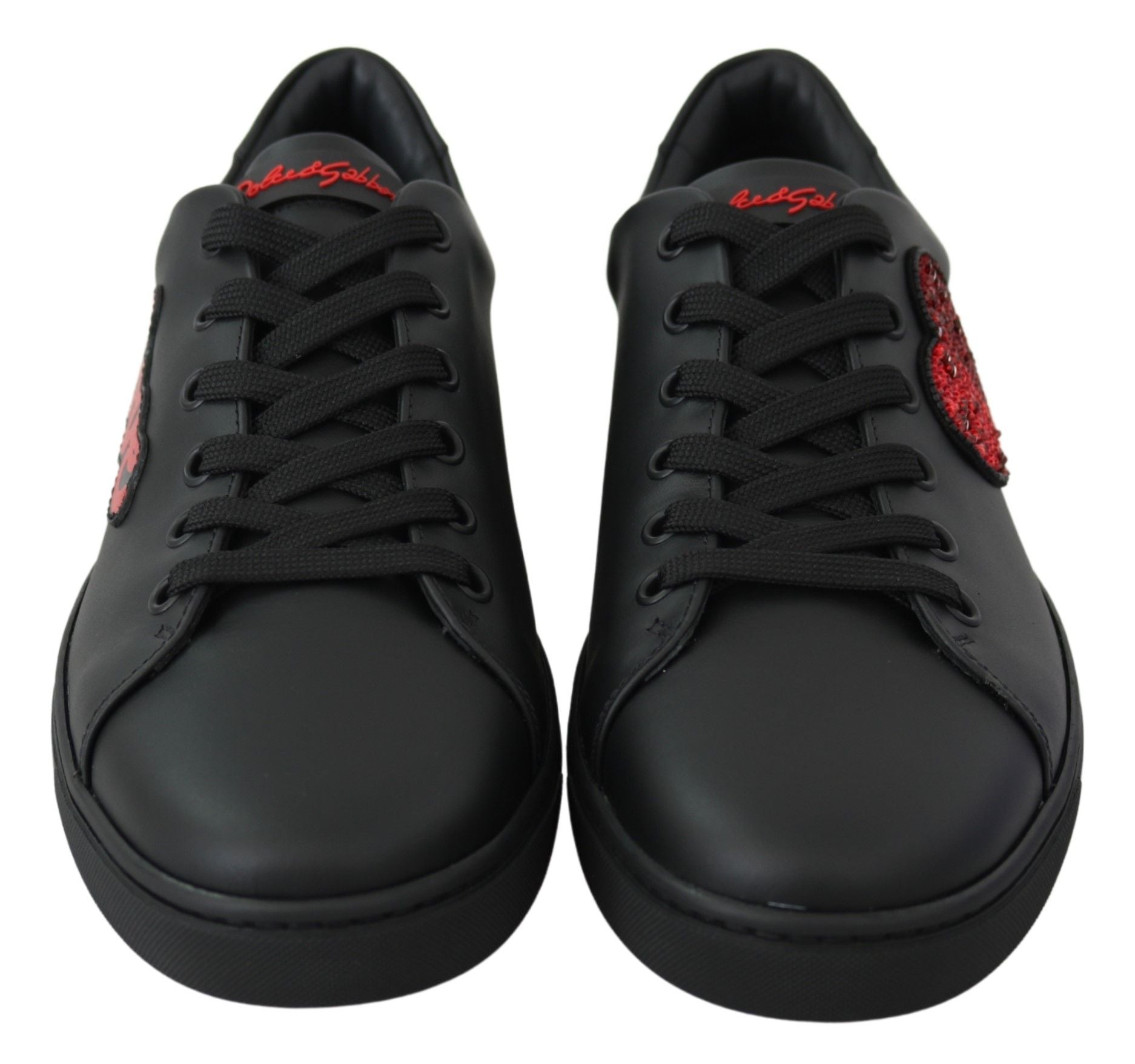 Elegant Leather Sneakers with Red Accents - ventzia