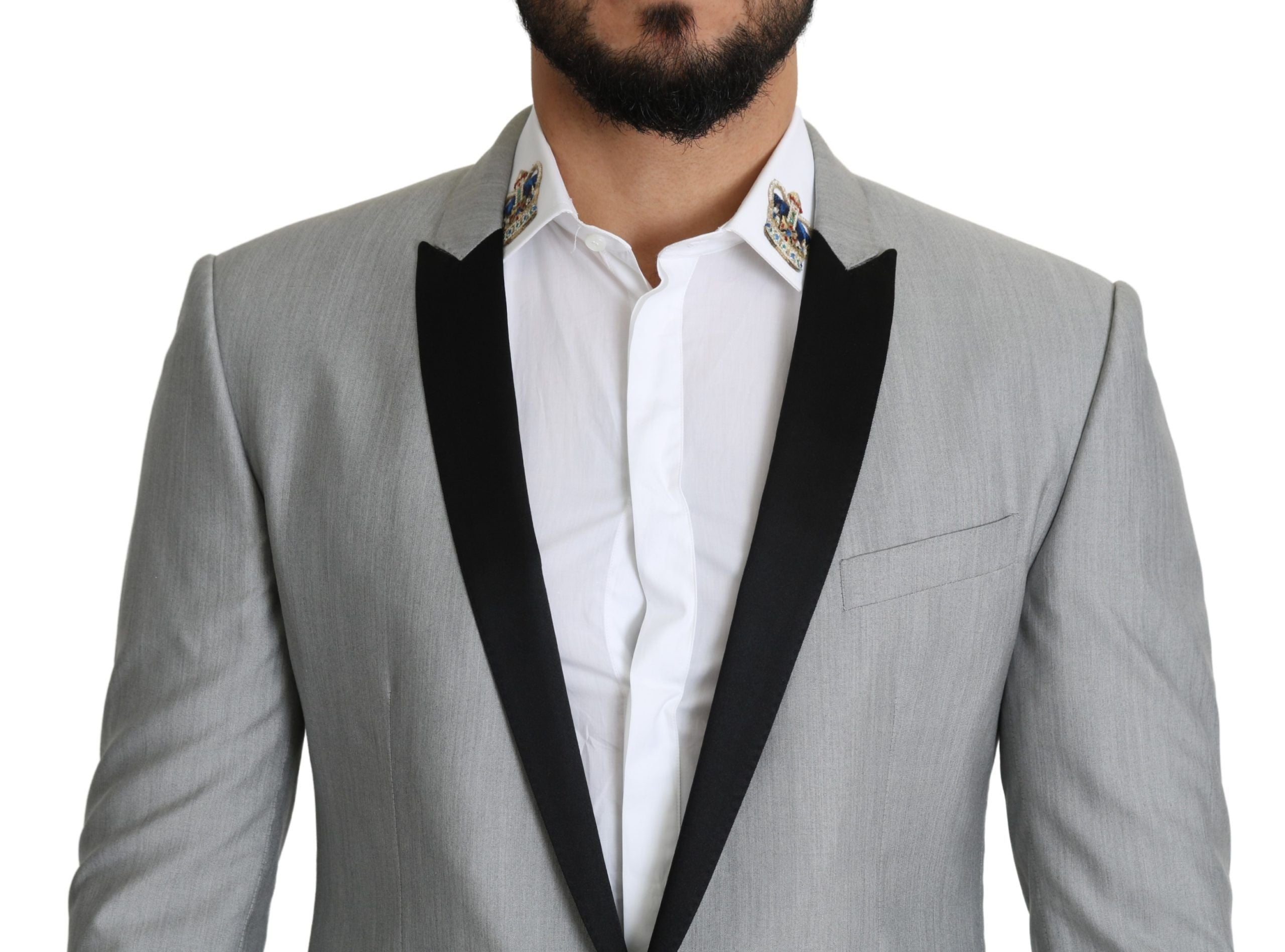 Elegant Silk Blend Light Gray Blazer - ventzia