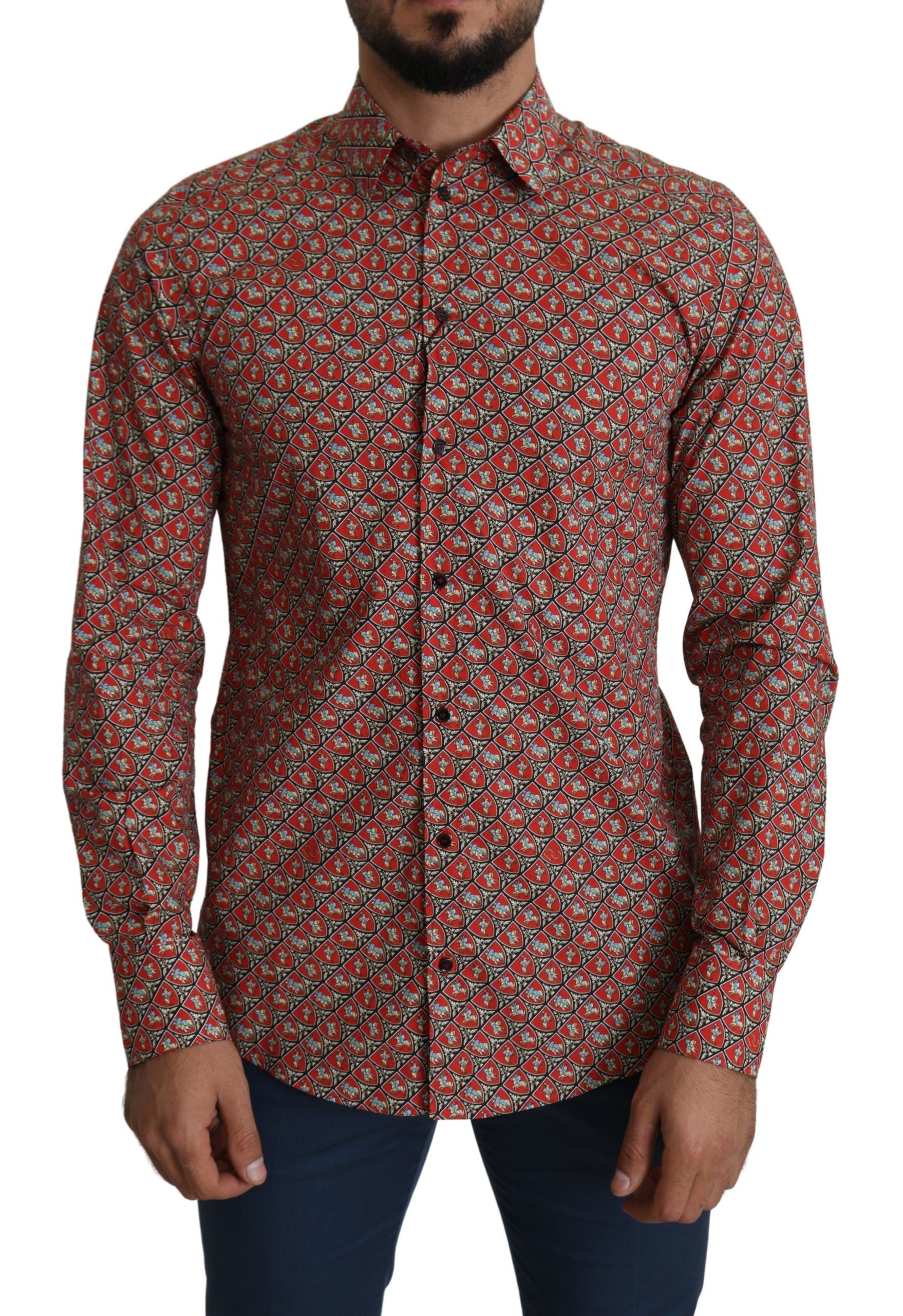 Elegant Red Martini Fit Cotton Shirt - ventzia