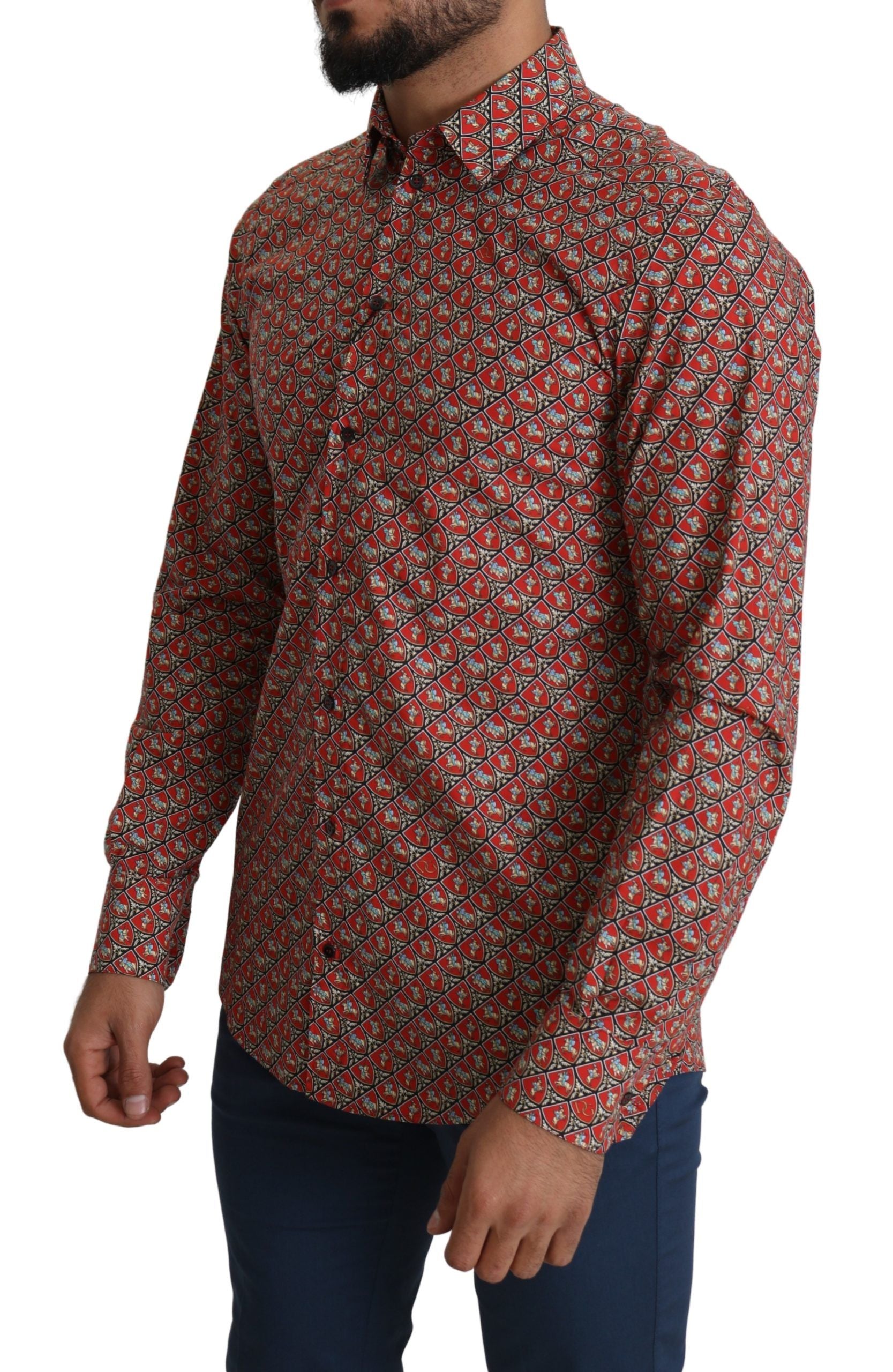 Elegant Red Martini Fit Cotton Shirt - ventzia