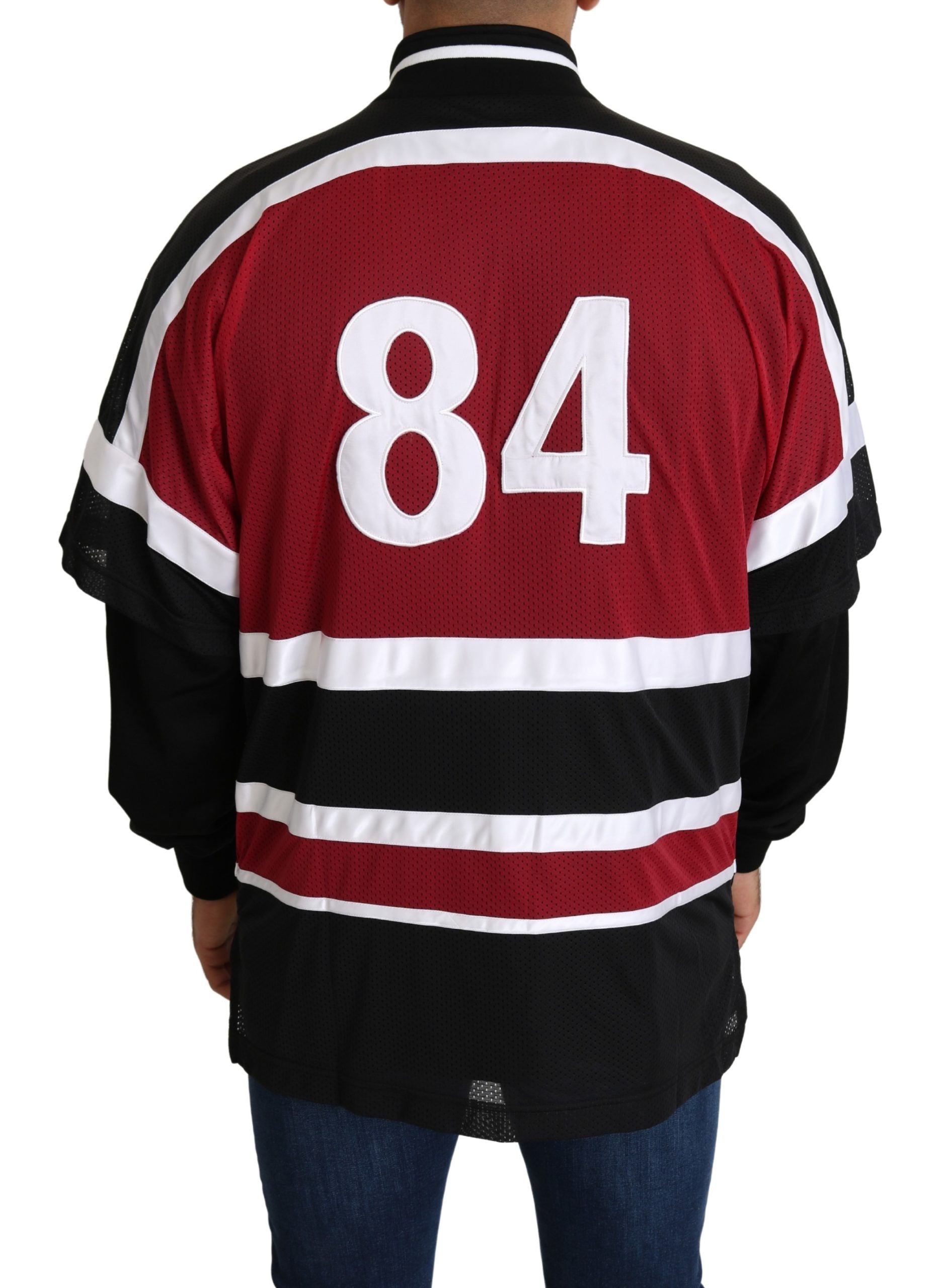 Elegant Full Zipper Sweater in Black and Red - ventzia