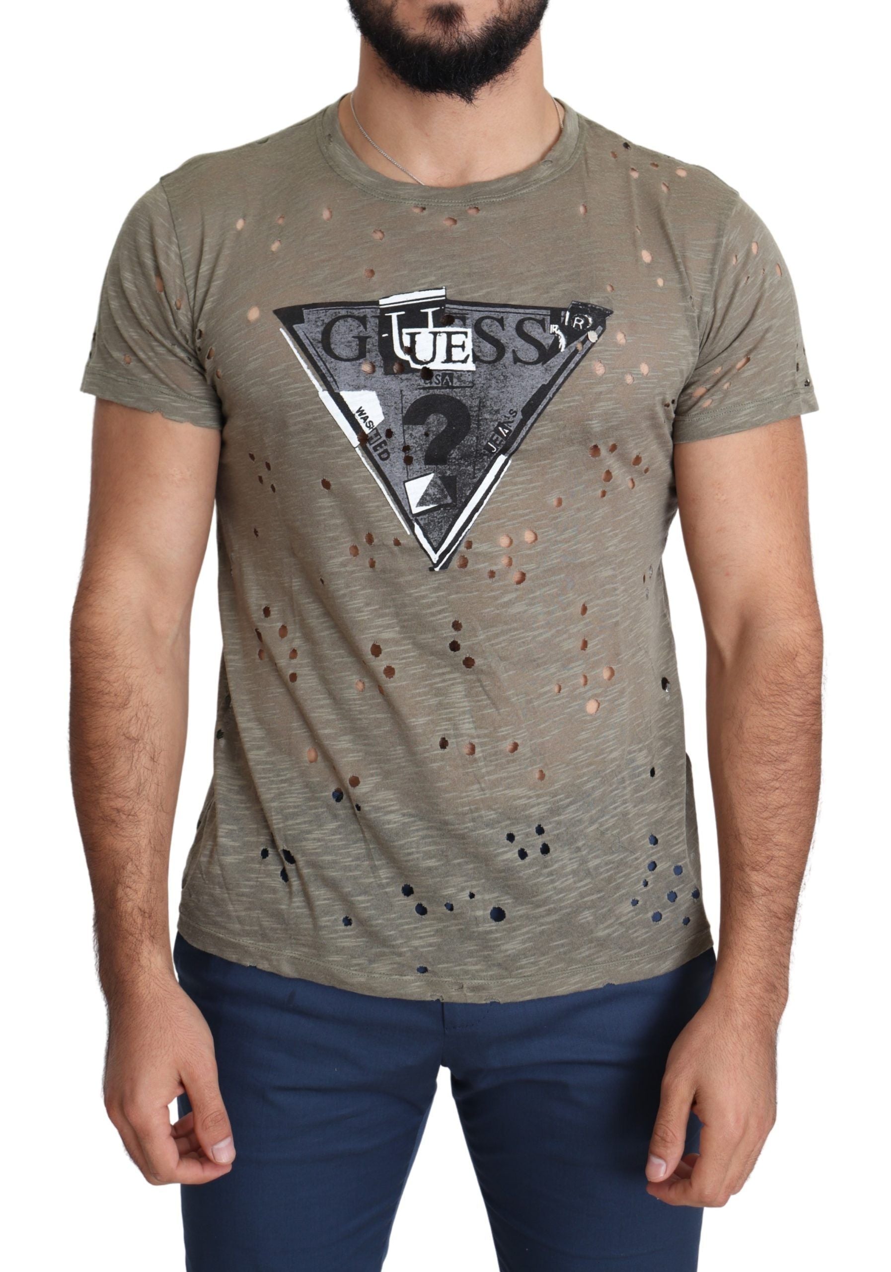 Chic Brown Cotton Stretch T-Shirt - ventzia