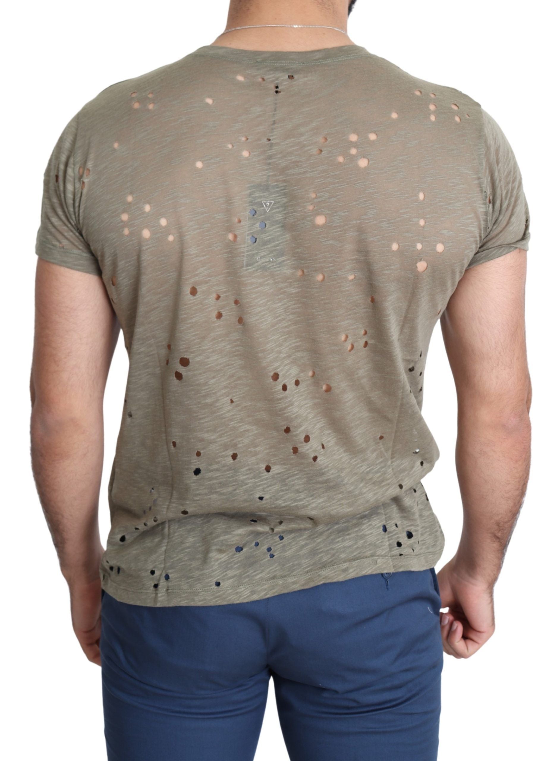Chic Brown Cotton Stretch Tee - ventzia