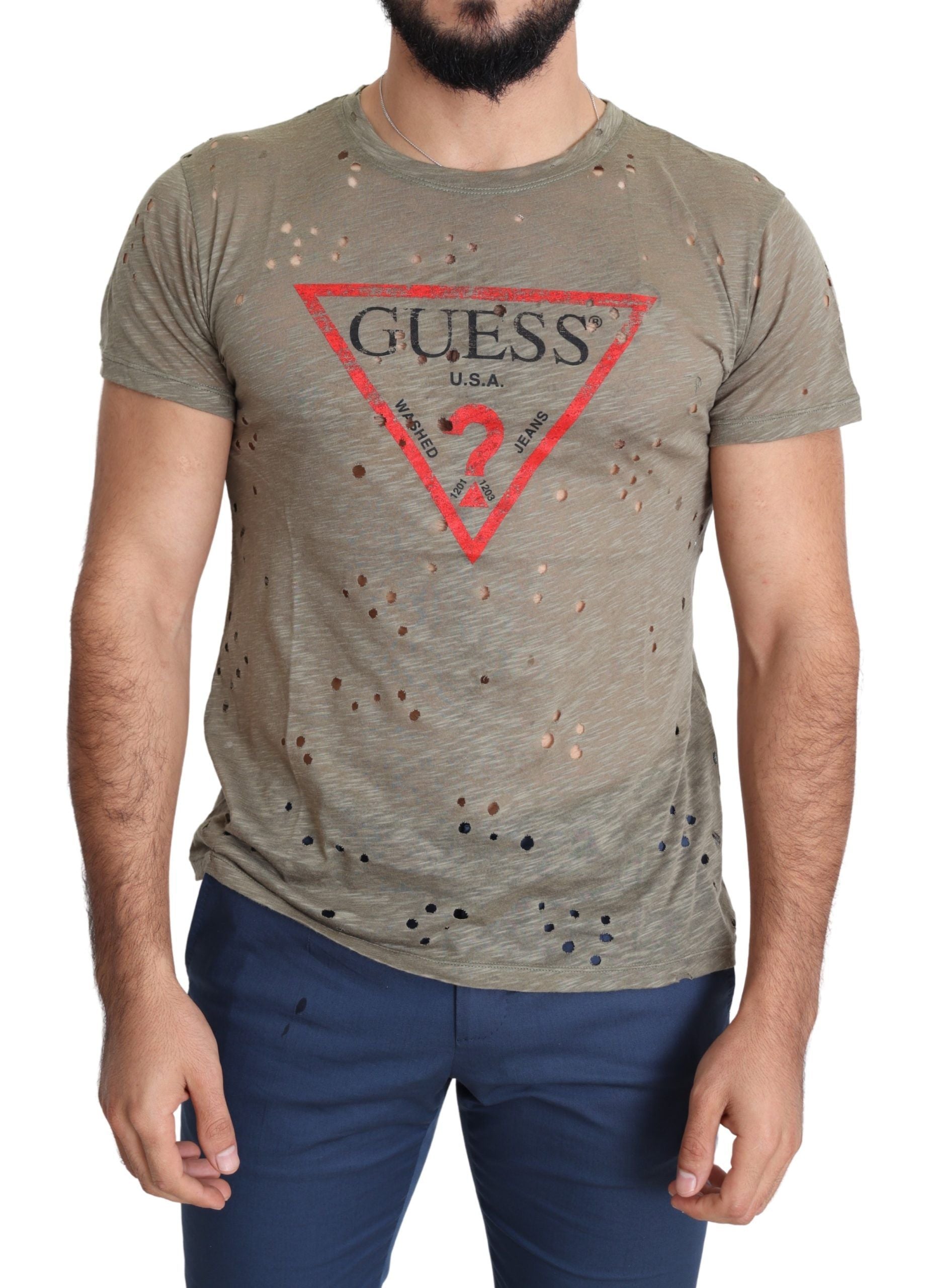 Chic Brown Cotton Stretch Tee - ventzia