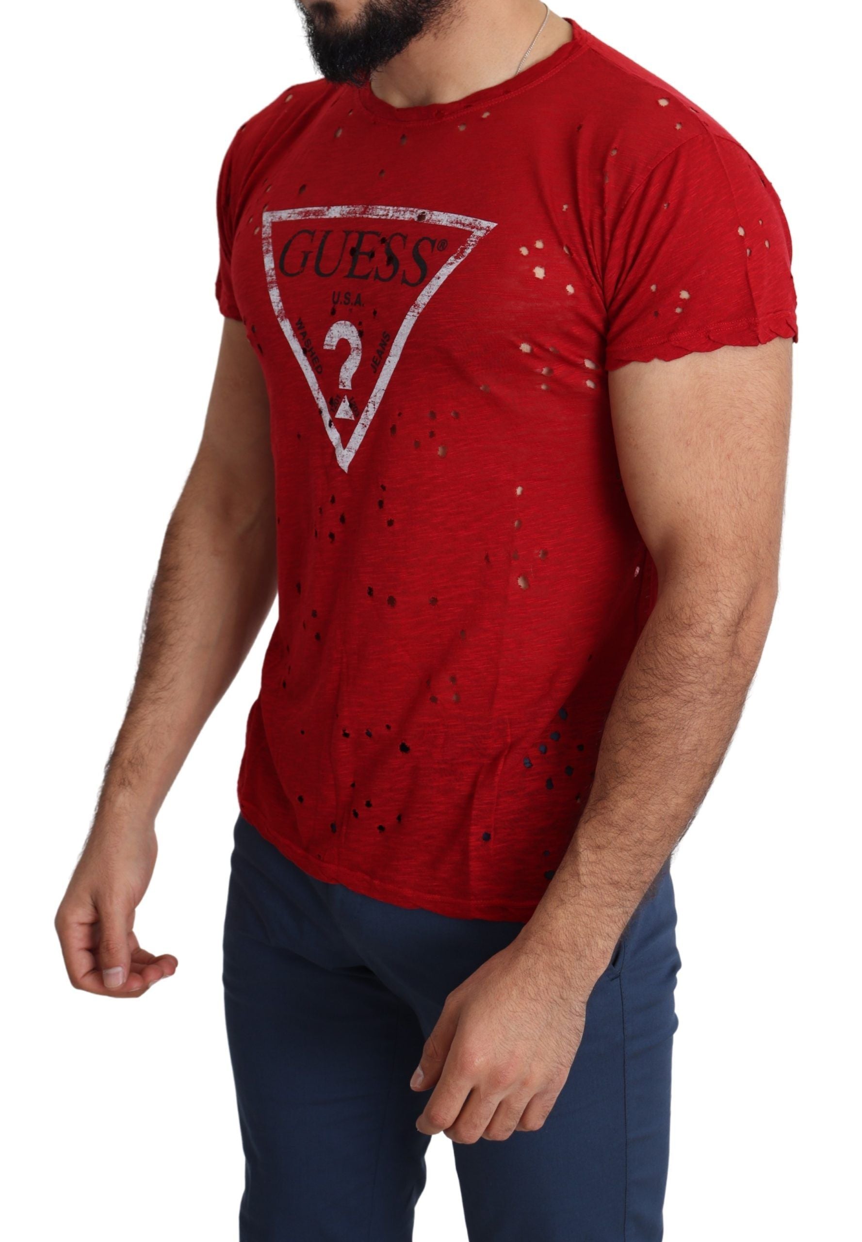 Radiant Red Cotton Stretch T-Shirt - ventzia