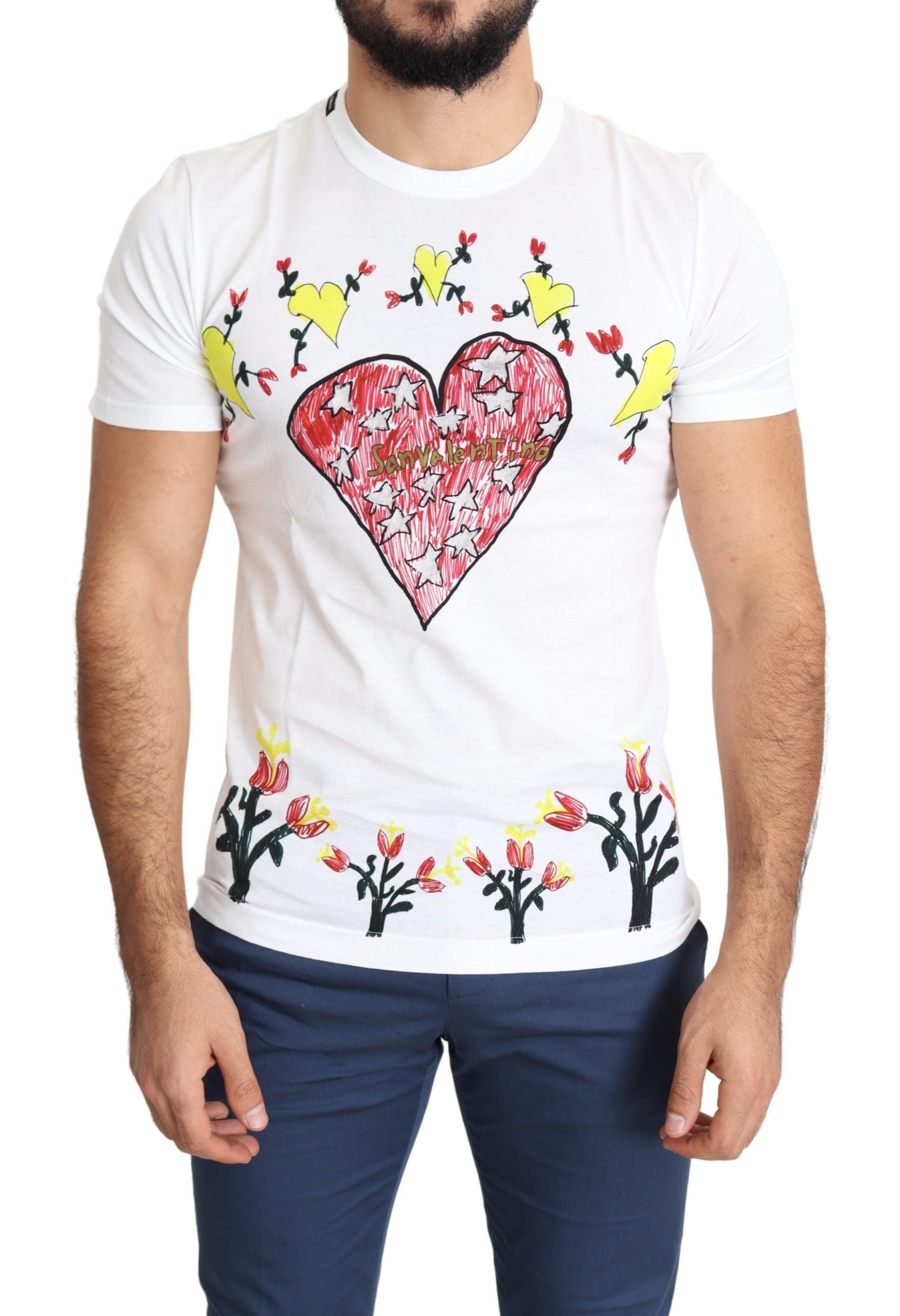 Chic Saint Valentine Print Crew Neck T-Shirt - ventzia