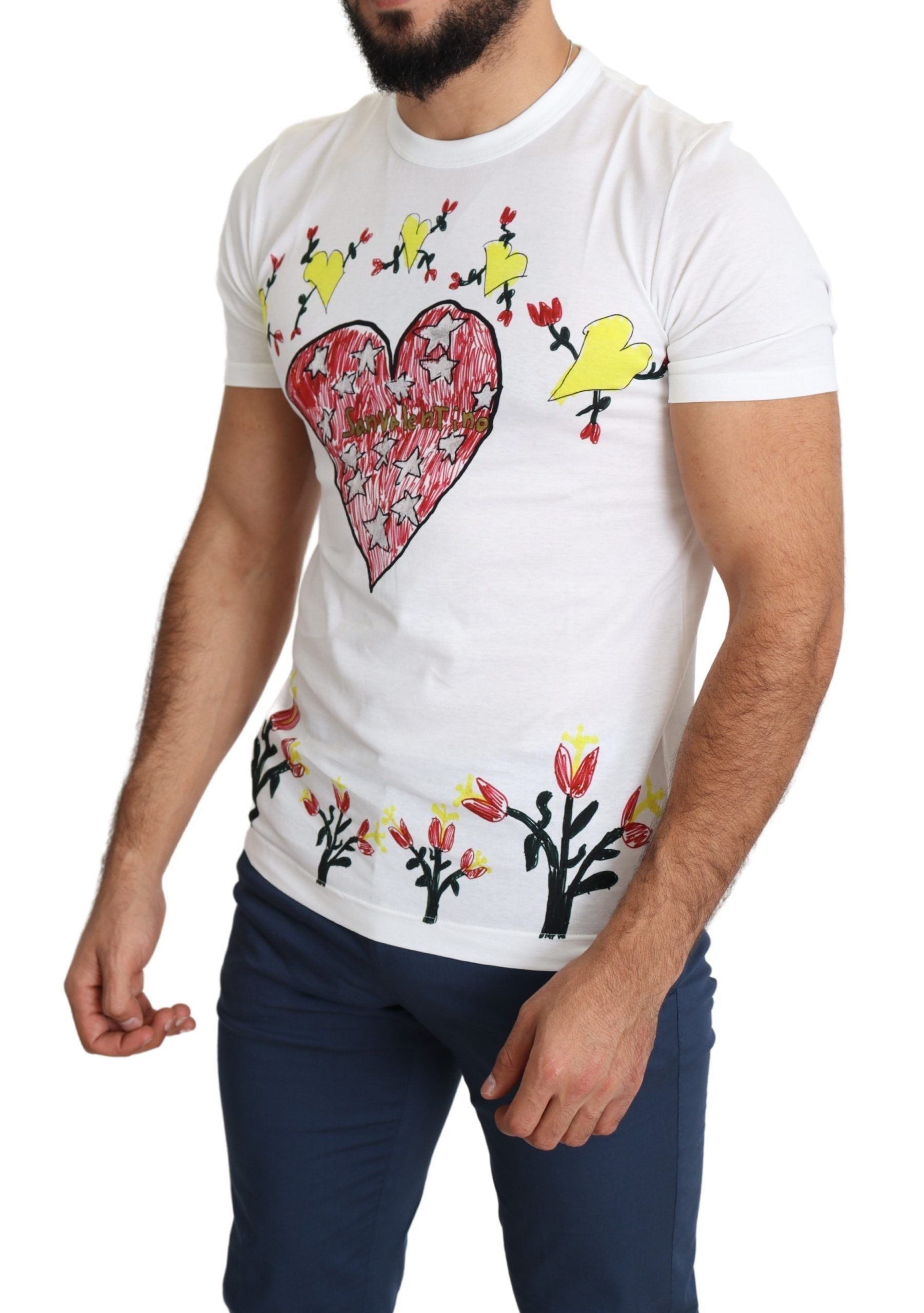 Chic Saint Valentine Print Crew Neck T-Shirt - ventzia