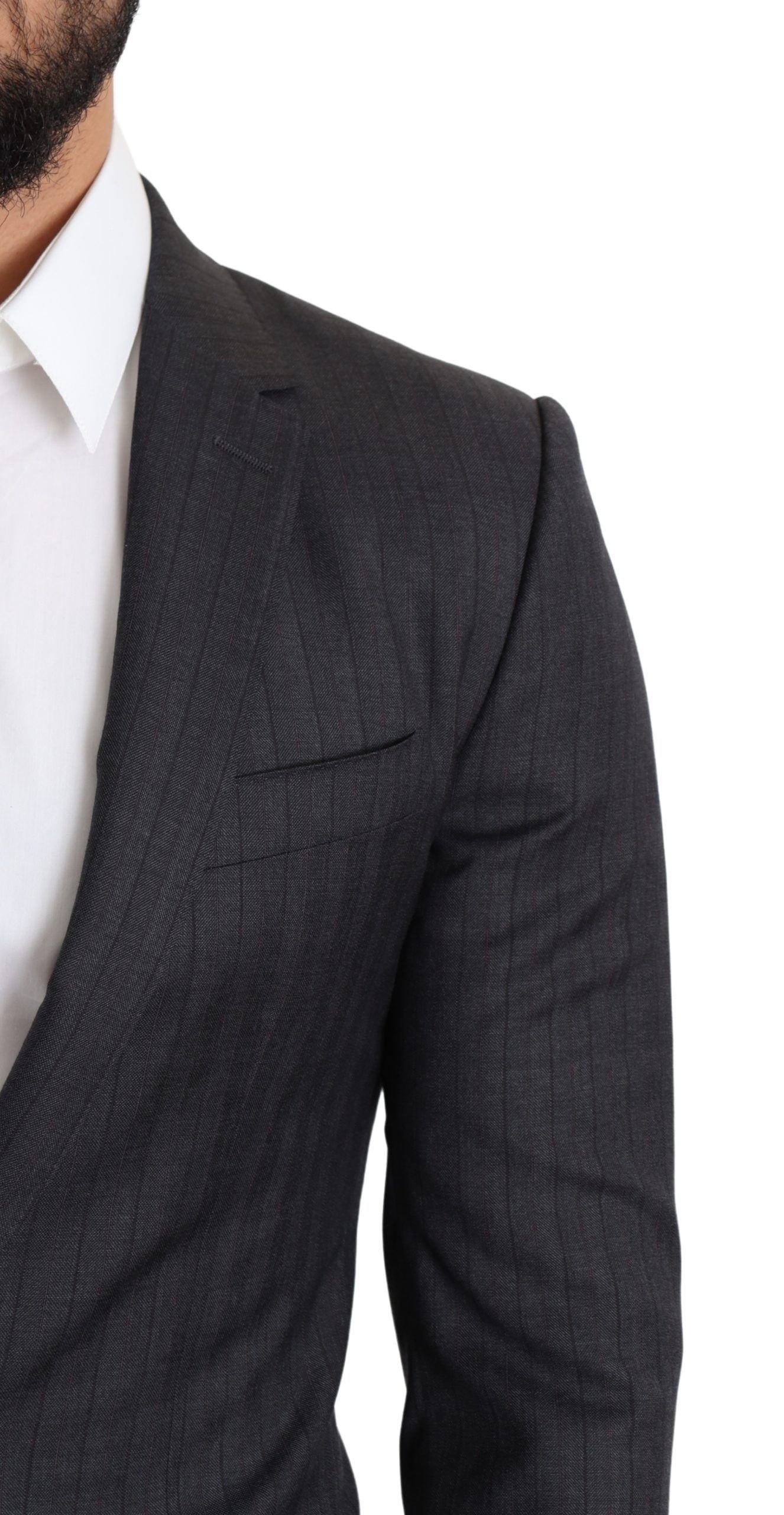 Elegant Black Virgin Wool Martini Blazer - ventzia