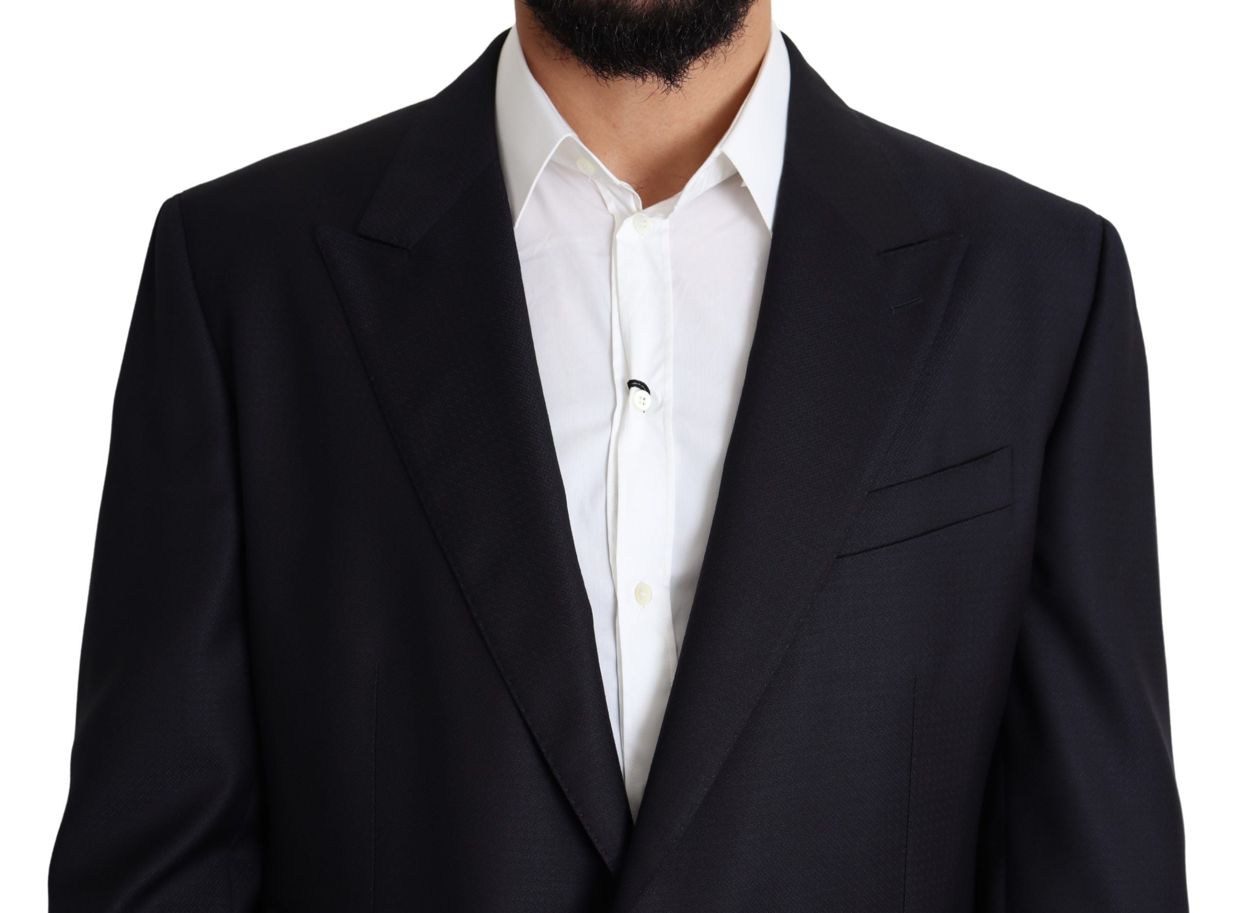 Elegant Black Virgin Wool Men's Blazer - ventzia