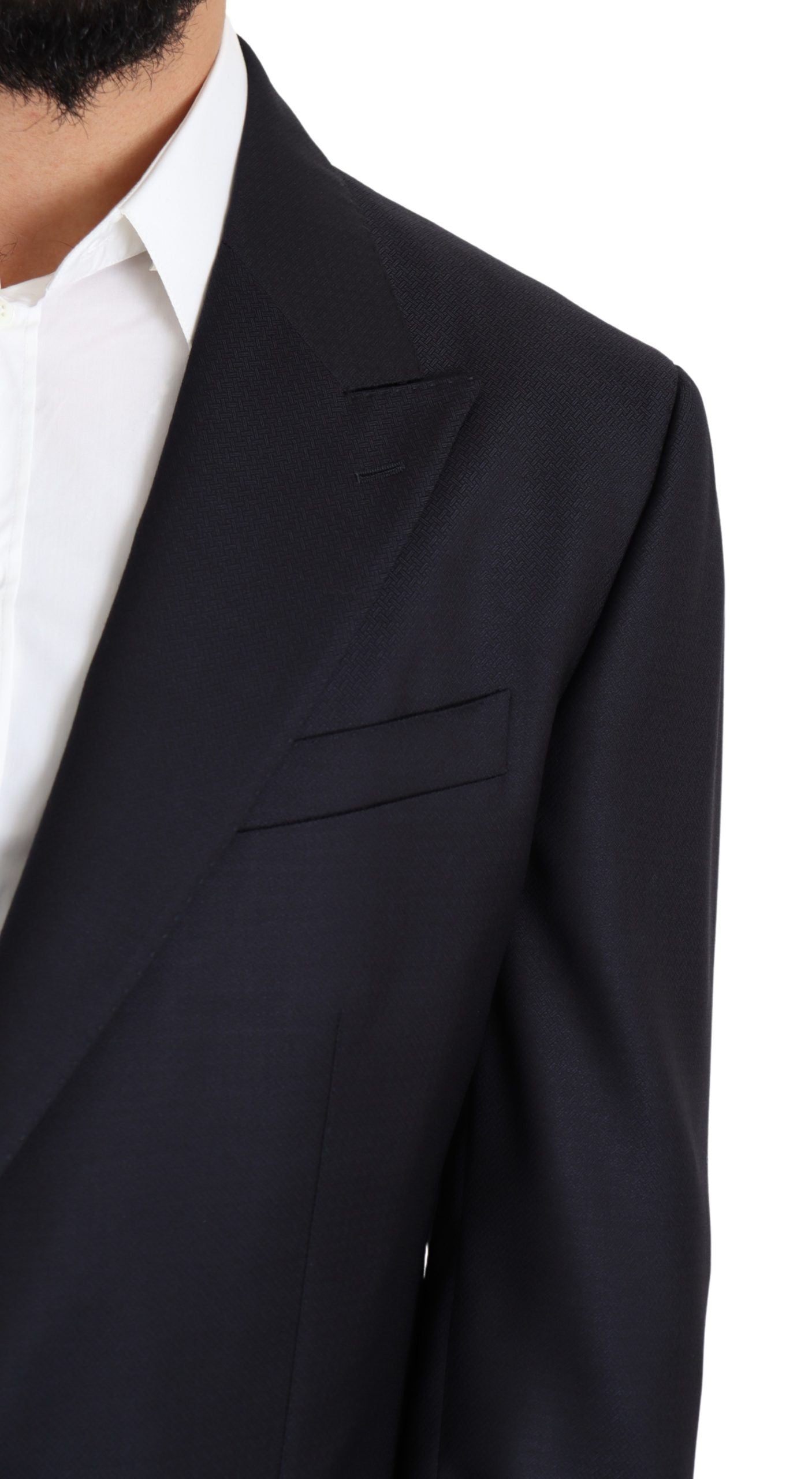 Elegant Black Virgin Wool Men's Blazer - ventzia