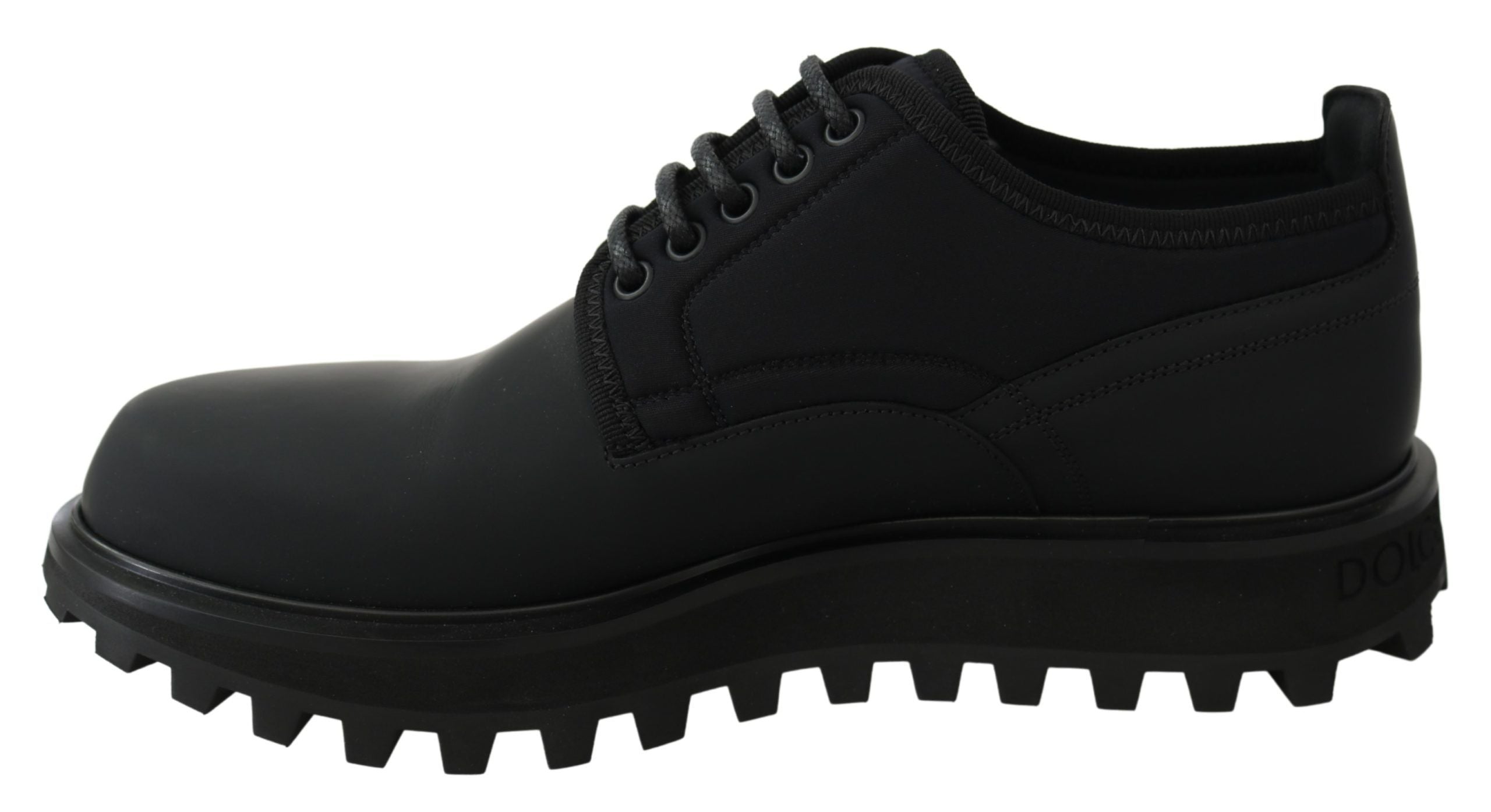 Elegant Black Calfskin Derby Shoes - ventzia