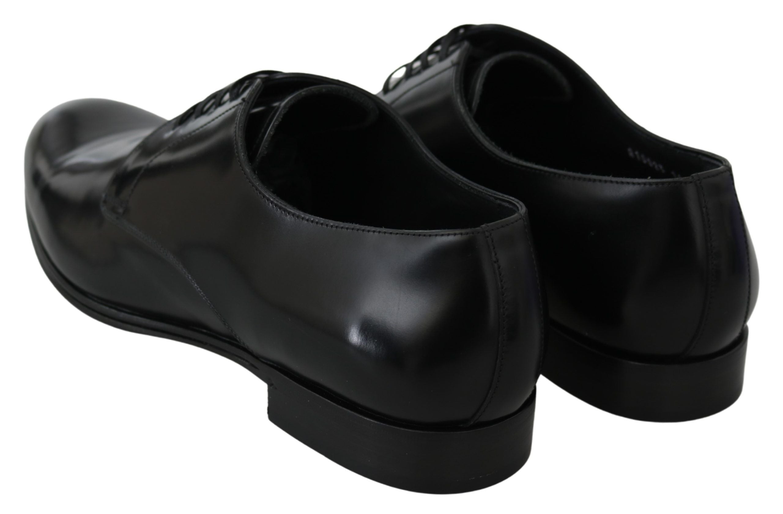 Elegant Black Leather Derby Shoes - ventzia