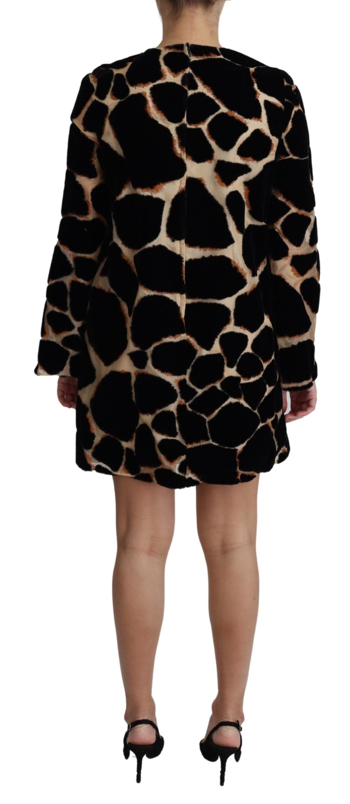 Chic Giraffe Print Shift Mini Dress - ventzia