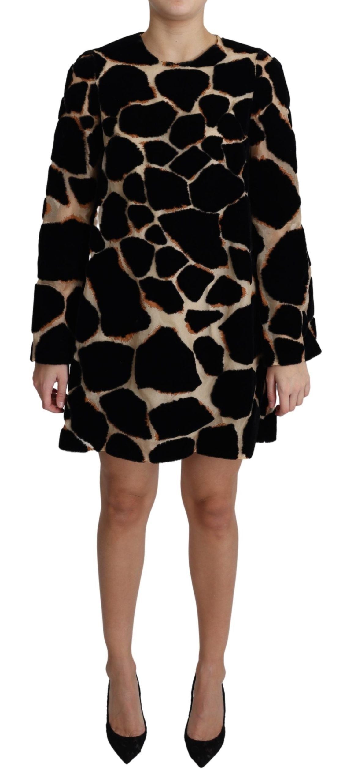 Chic Giraffe Print Shift Mini Dress - ventzia