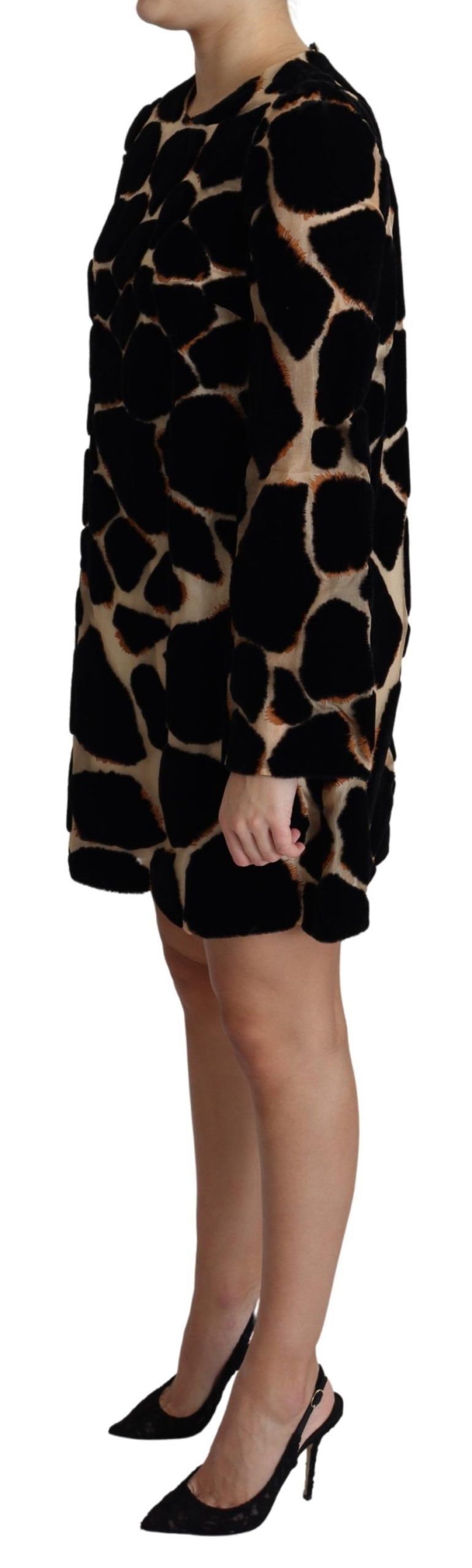 Chic Giraffe Print Shift Mini Dress - ventzia