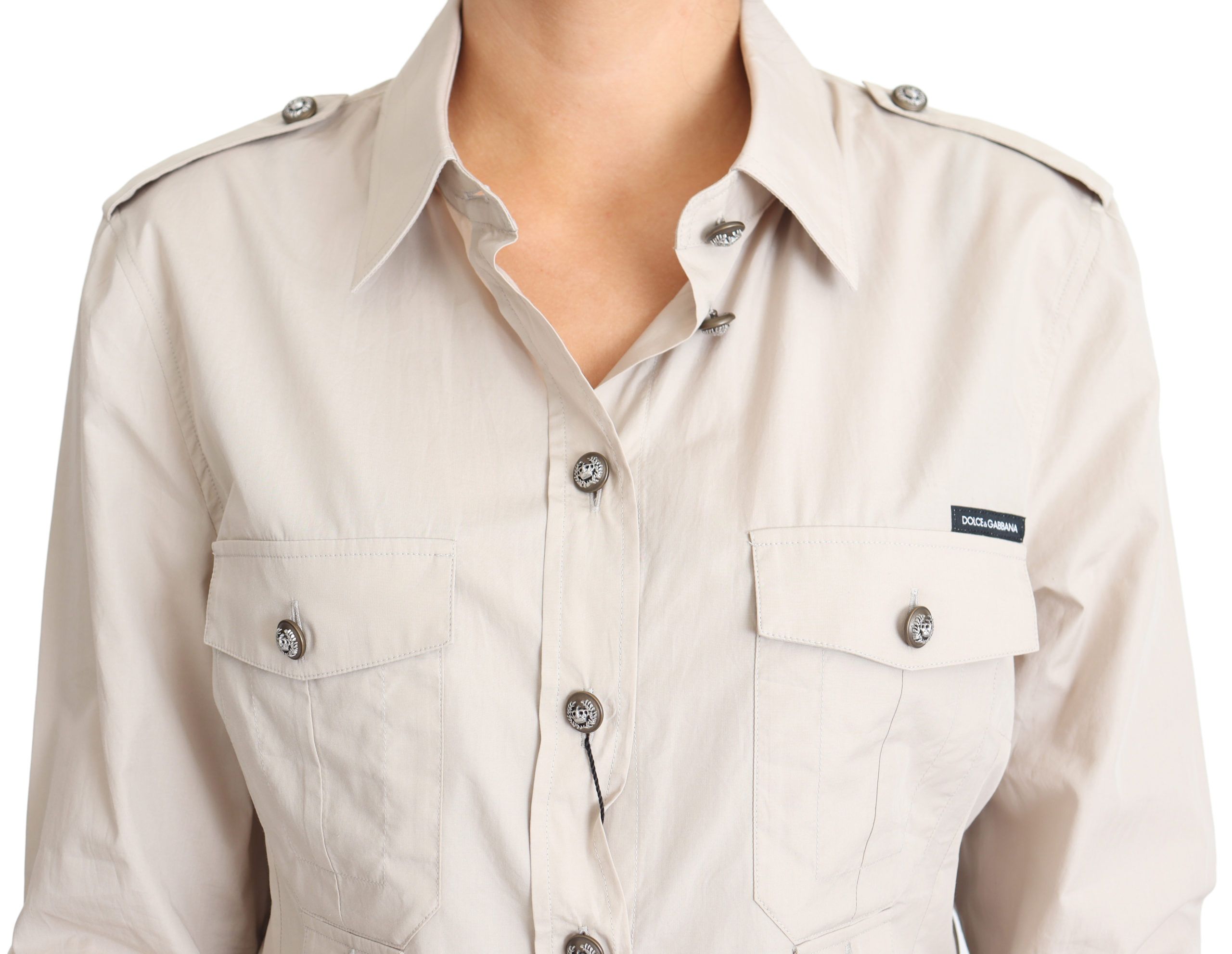 Elegant Beige Cotton Safari Shirt - ventzia