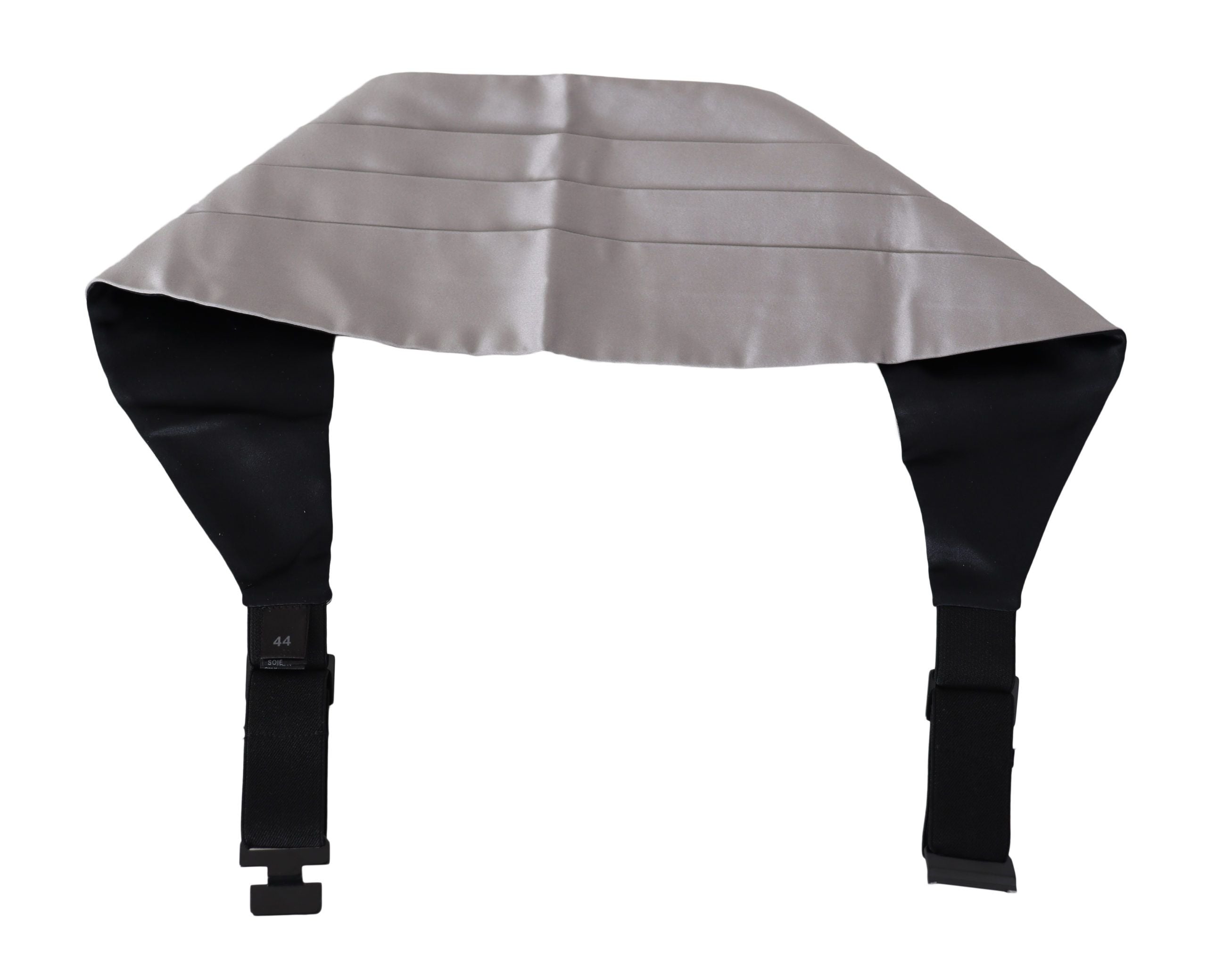 Elegant Gray Silk Cummerbund - ventzia