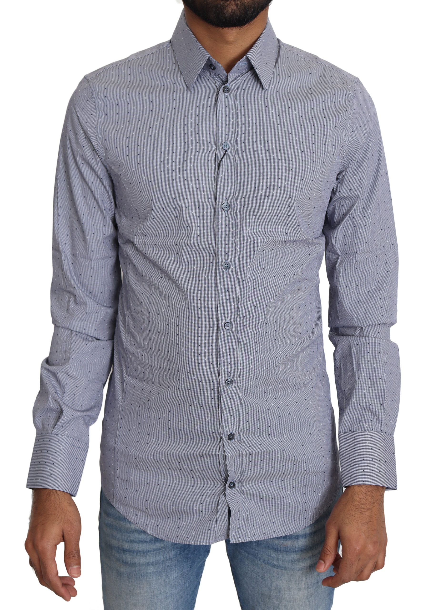 Sicilia Slim Fit Polka Dot Cotton Blend Shirt - ventzia