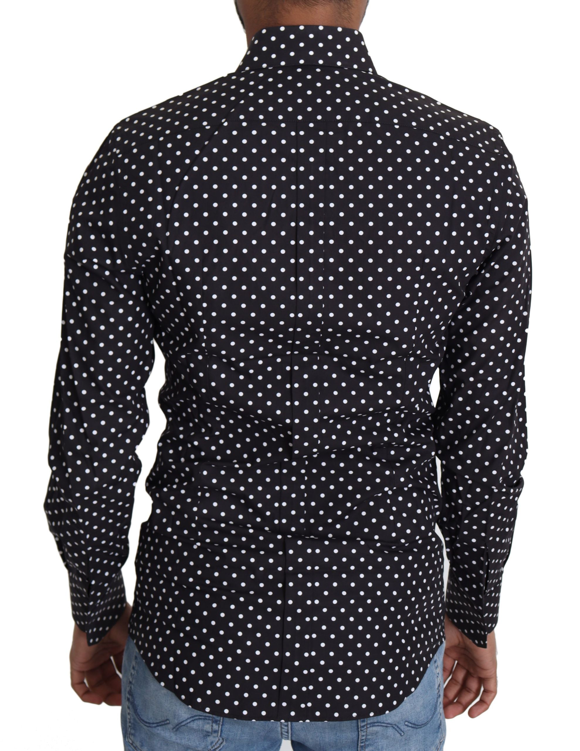 Elegant Polka Dot Men's Long Sleeve Shirt - ventzia