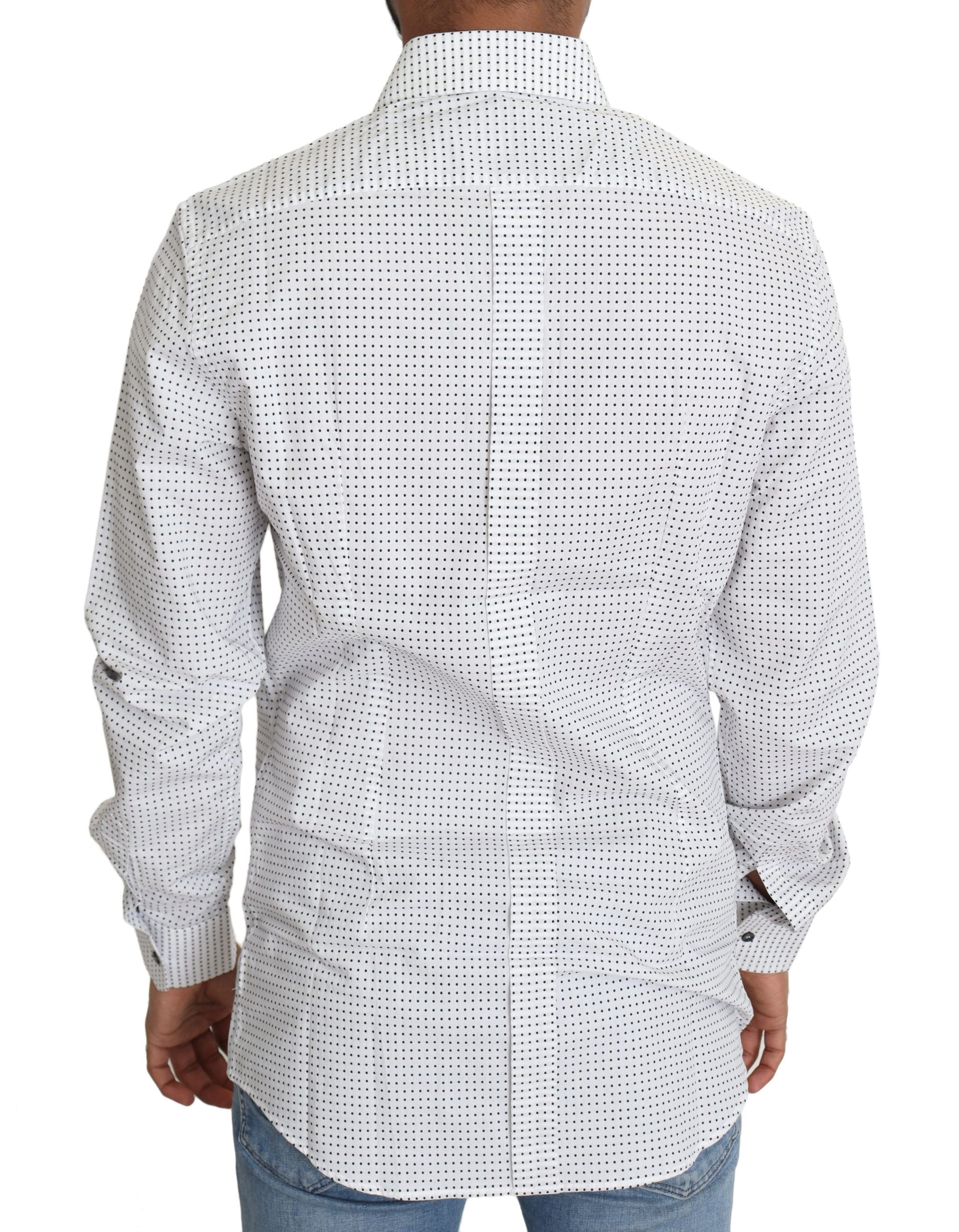 Elegant Slim Fit Polka Dot Dress Shirt - ventzia