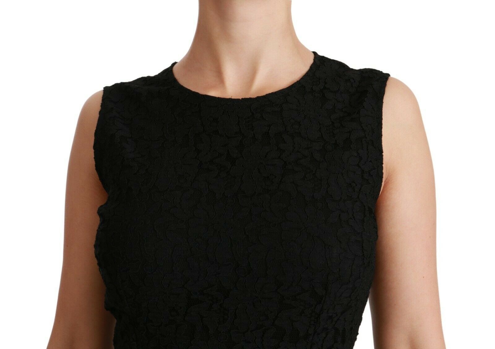 Black Floral Lace Sheath Gown Dress - ventzia