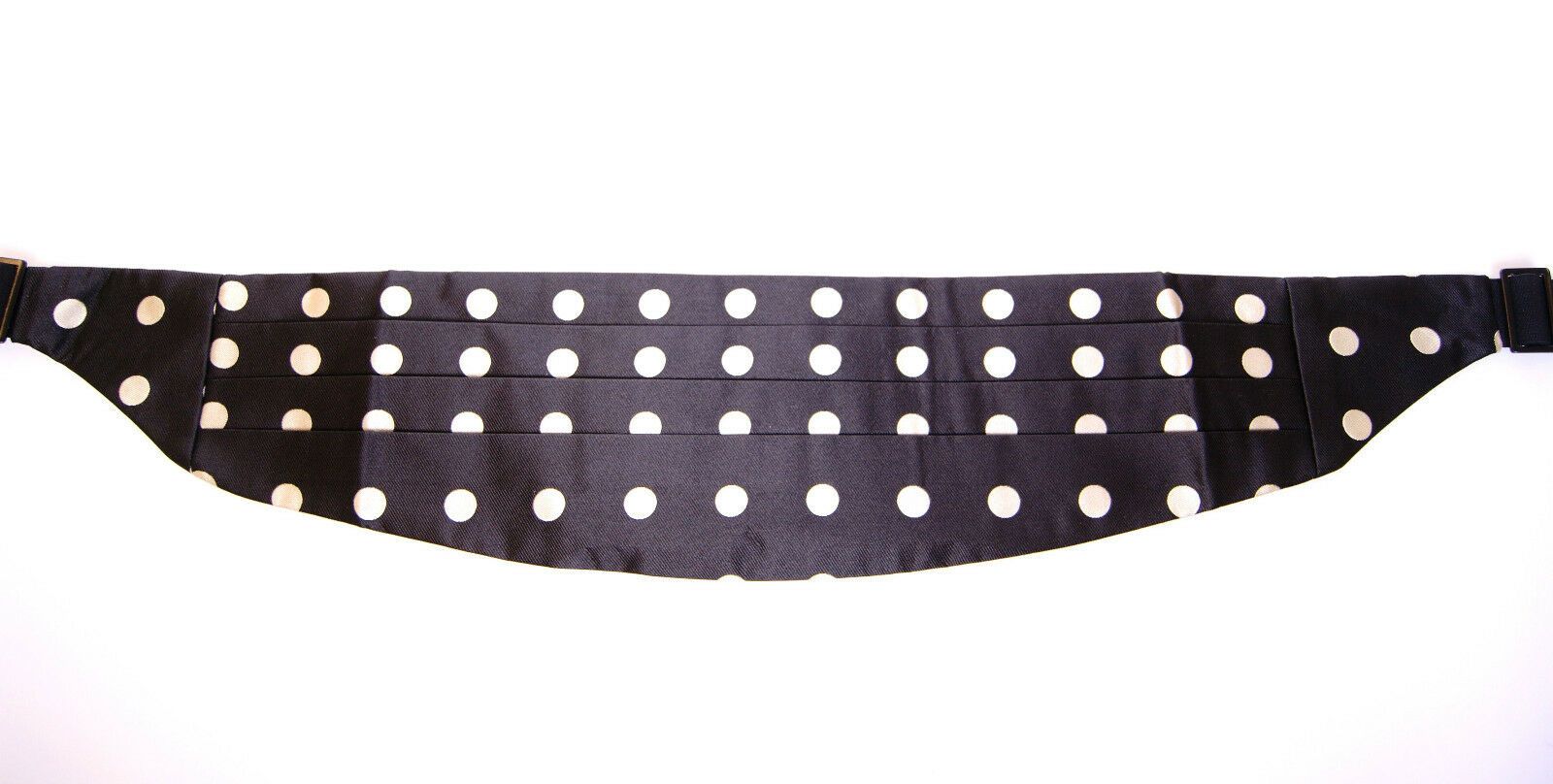 Elegant Silk Black Polka Dot Cummerbund - ventzia