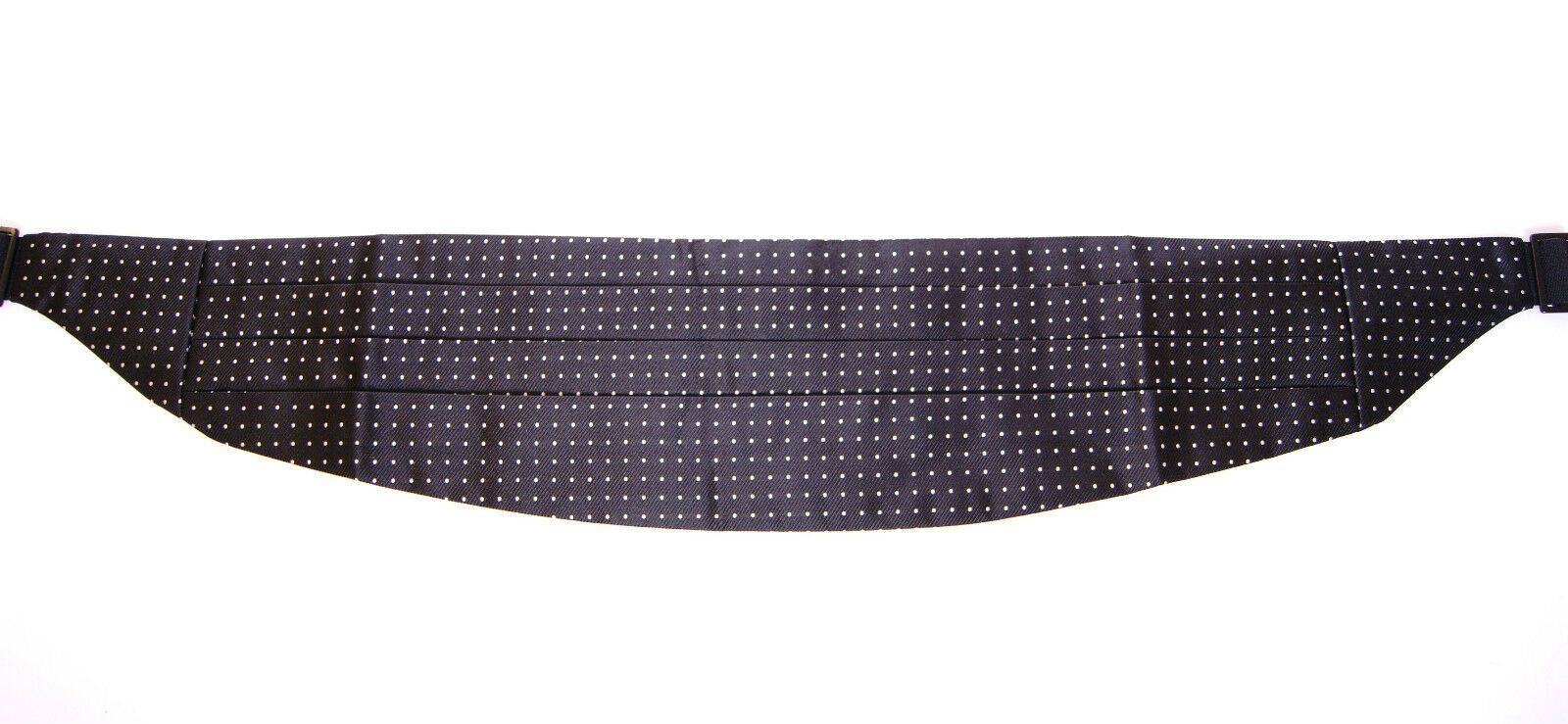 Elegant Black Silk Polka Dot Cummerbund - ventzia