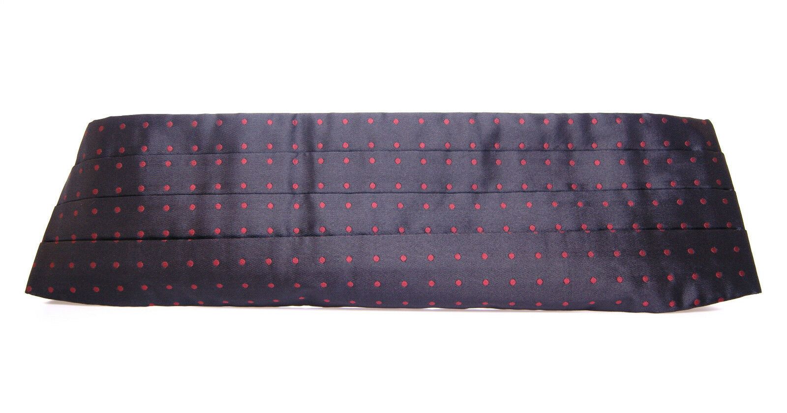 Elegant Silk Black Cummerbund with Red Polka Dots - ventzia