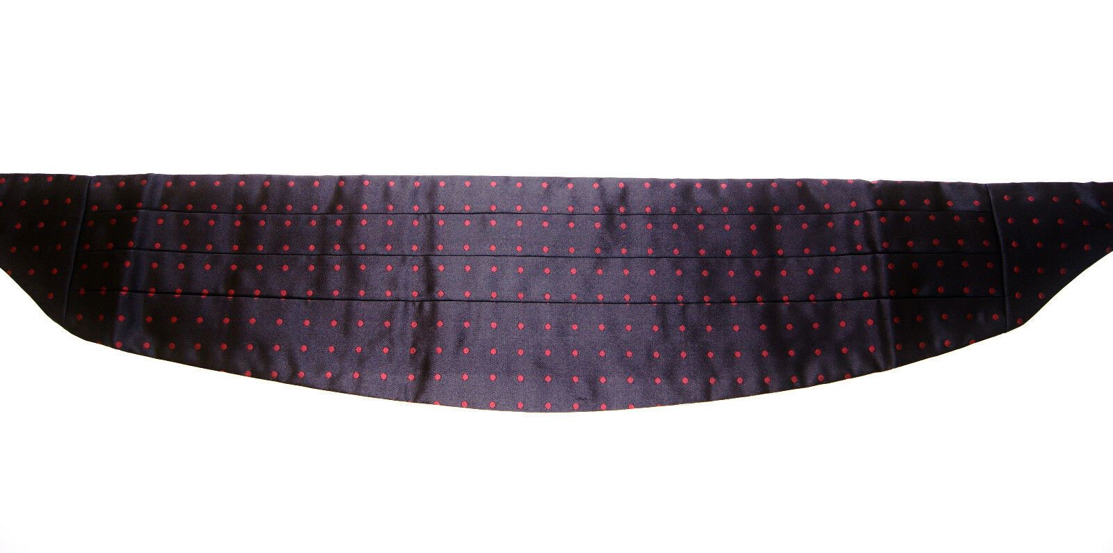 Elegant Silk Black Cummerbund with Red Polka Dots - ventzia