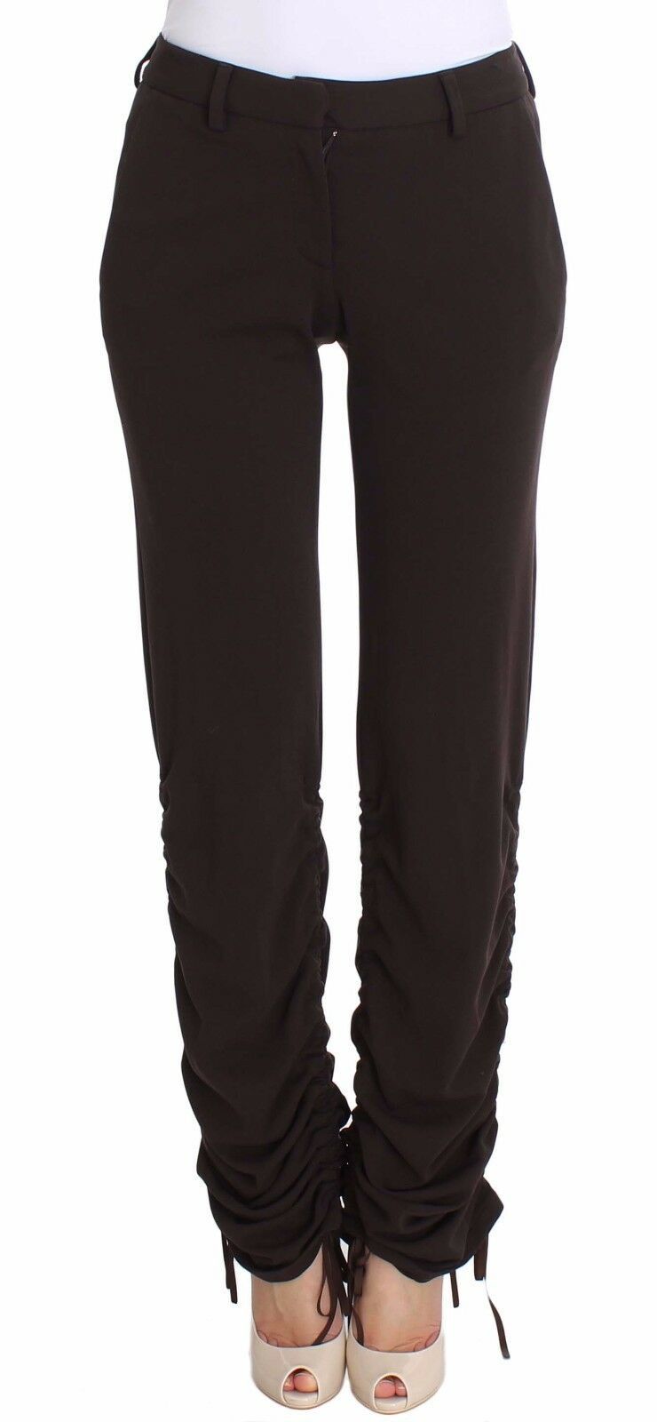 Chic Brown Casual Trousers for Sophisticated Style - ventzia