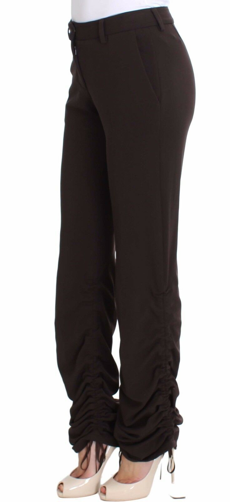 Chic Brown Casual Trousers for Sophisticated Style - ventzia